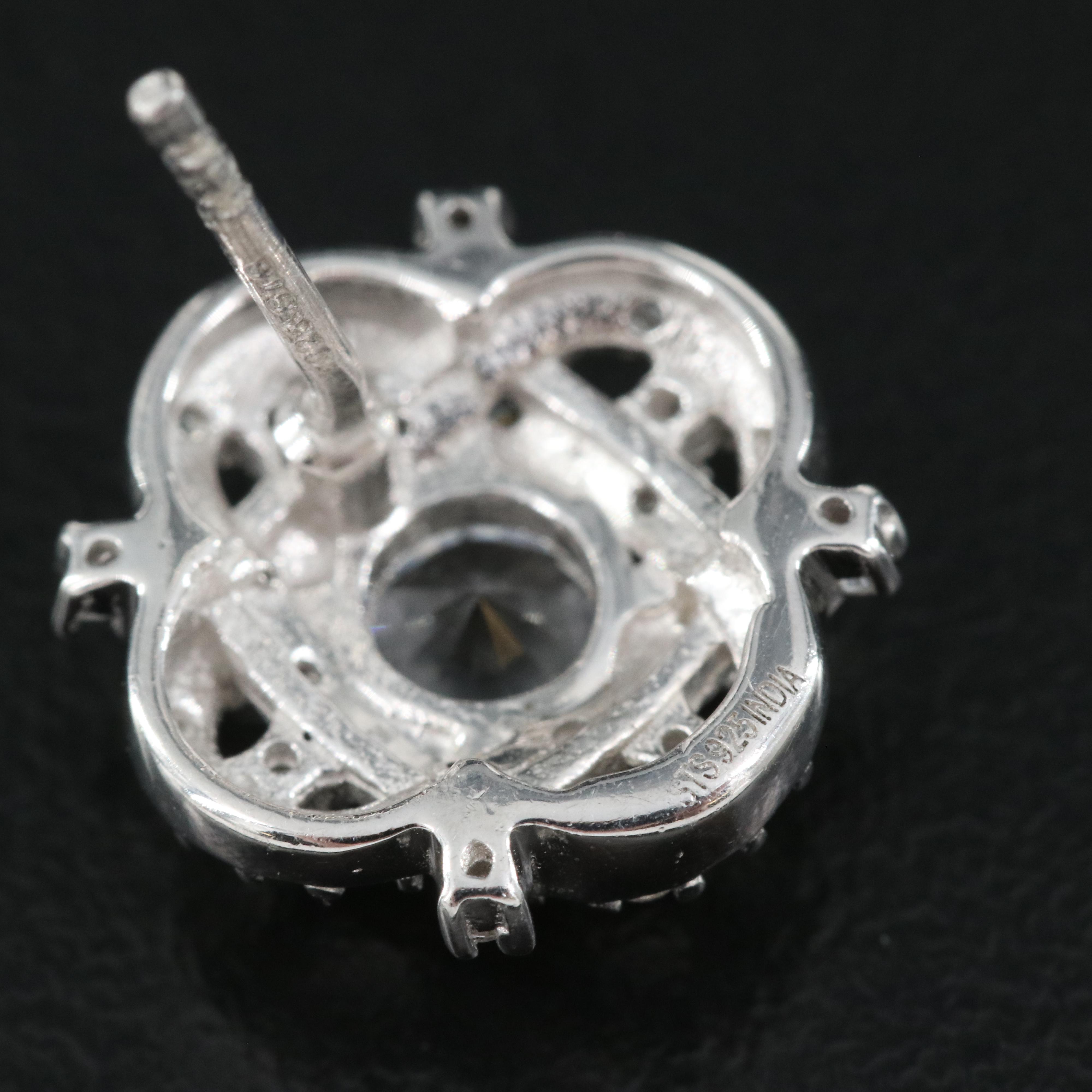 Sterling Petalite and Zircon Earrings