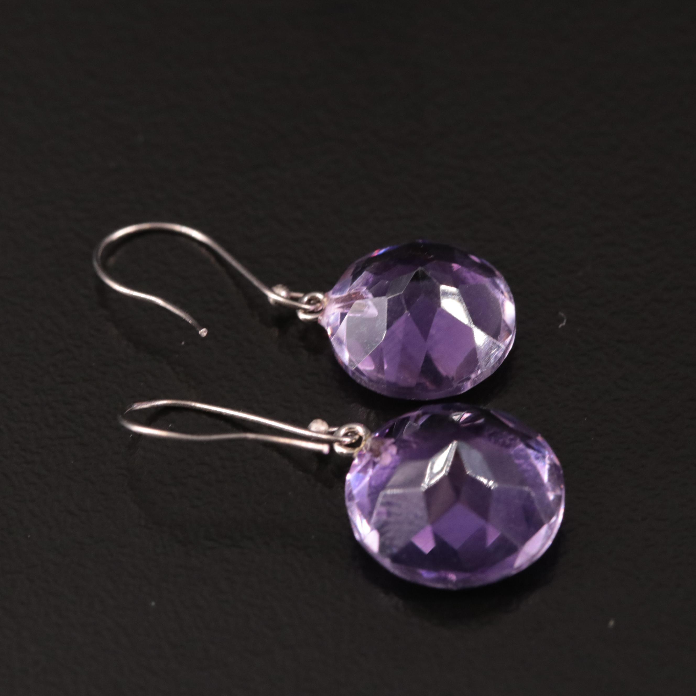 14K Amethyst Drop Earrings