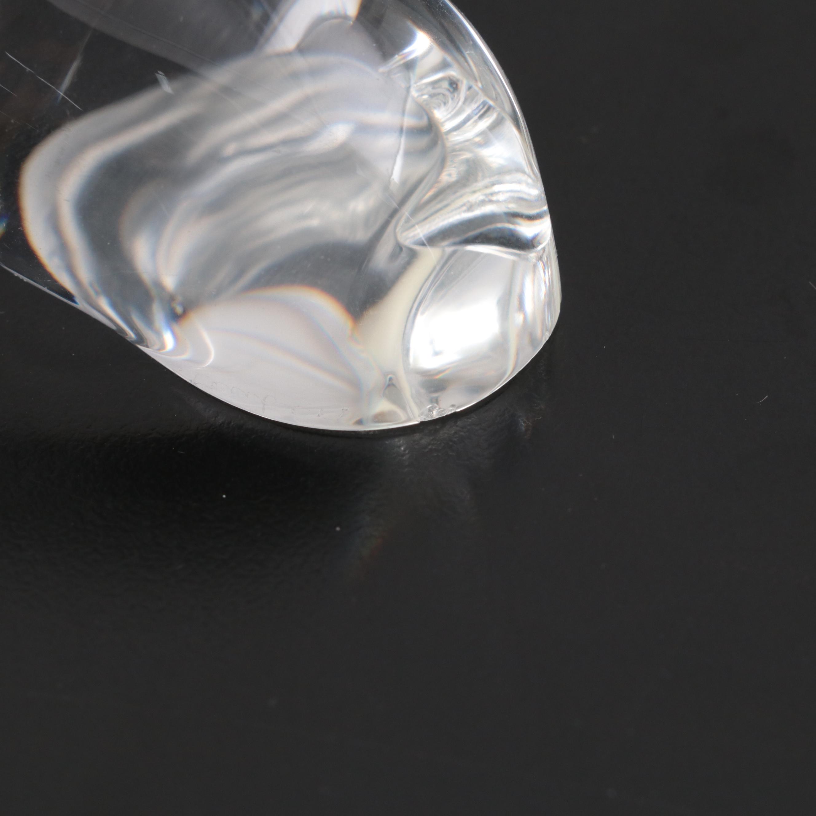 Steuben "Puppy Love" Hand Cooler with Steuben and Baccarat Glass Seashells