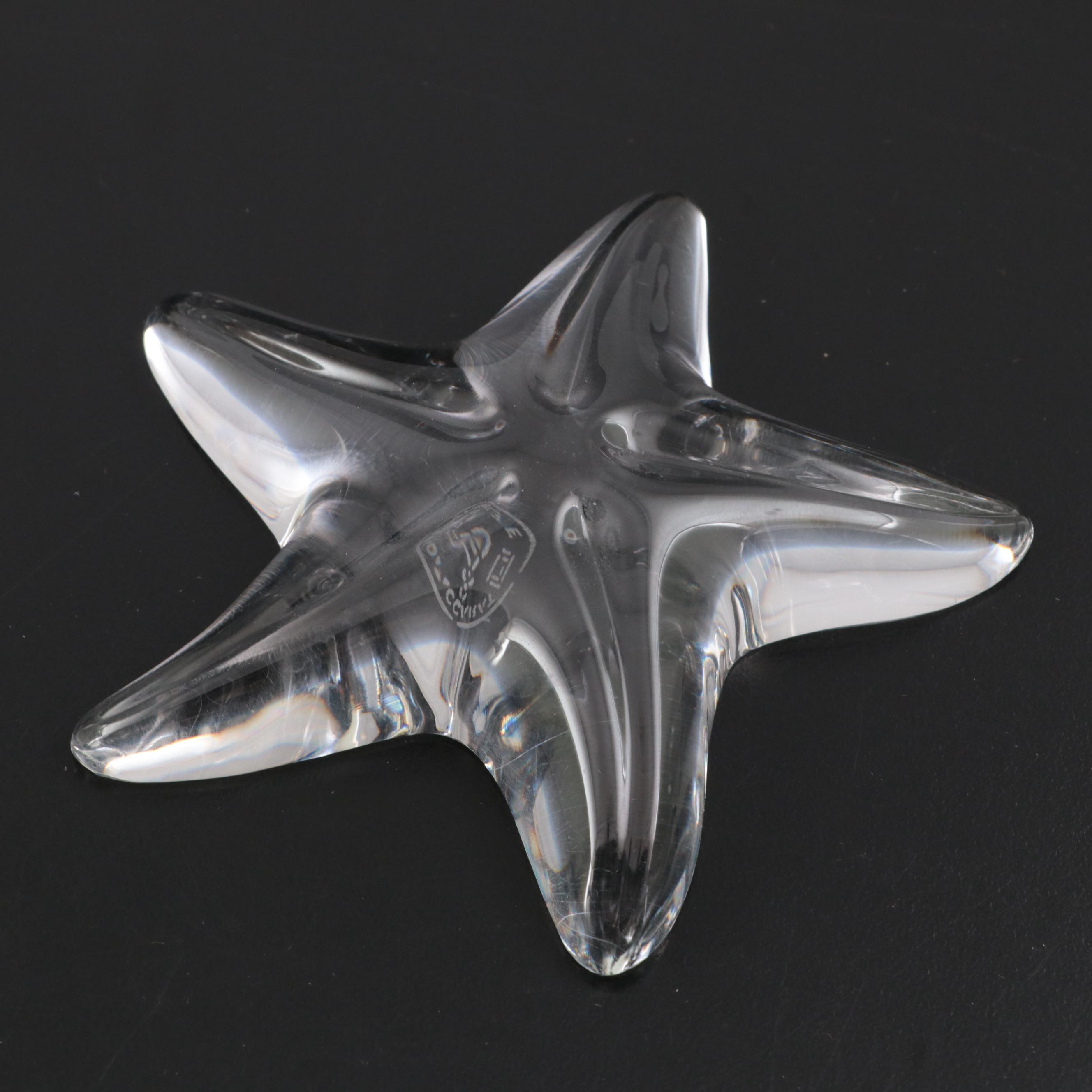 Steuben "Puppy Love" Hand Cooler with Steuben and Baccarat Glass Seashells