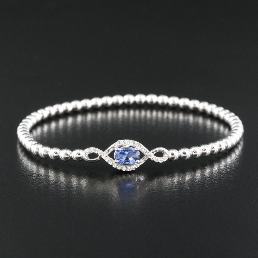 Sterling Sapphire and White Sapphire Bracelet