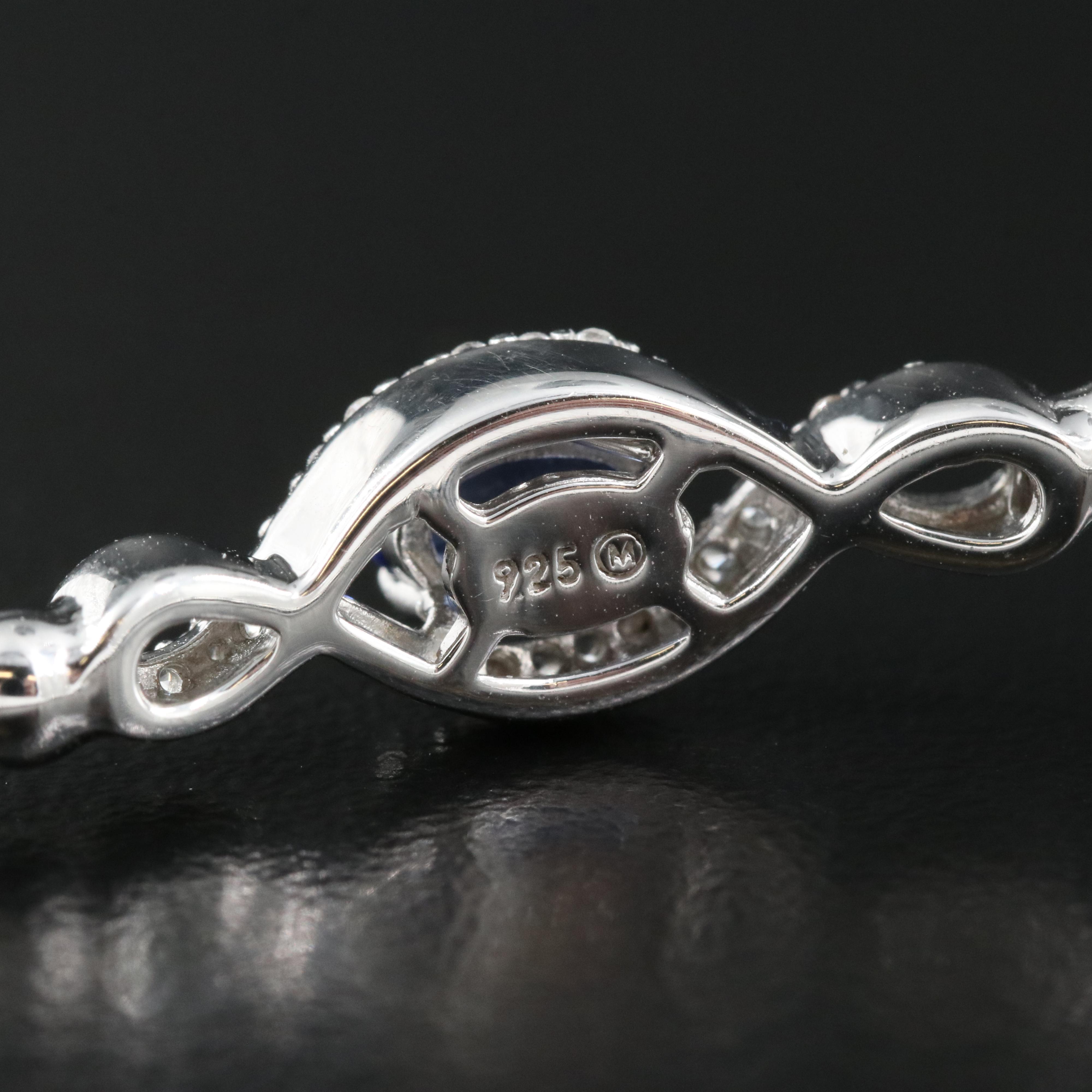 Sterling Sapphire and White Sapphire Bracelet