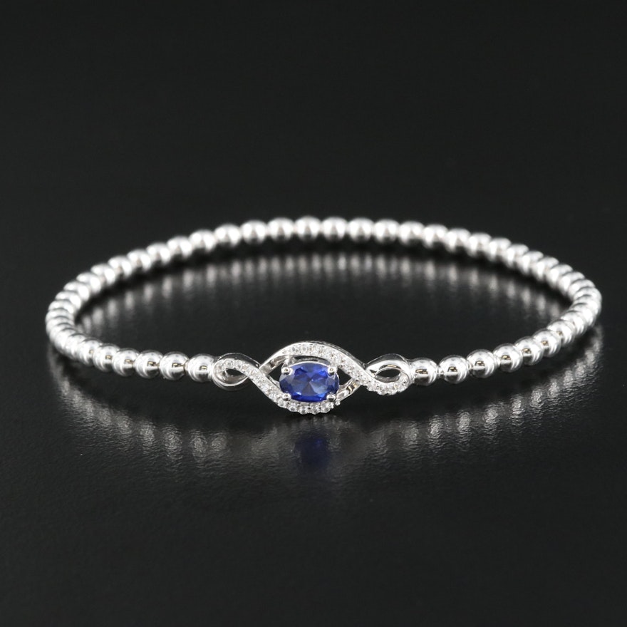 Sterling Sapphire and White Sapphire Bracelet