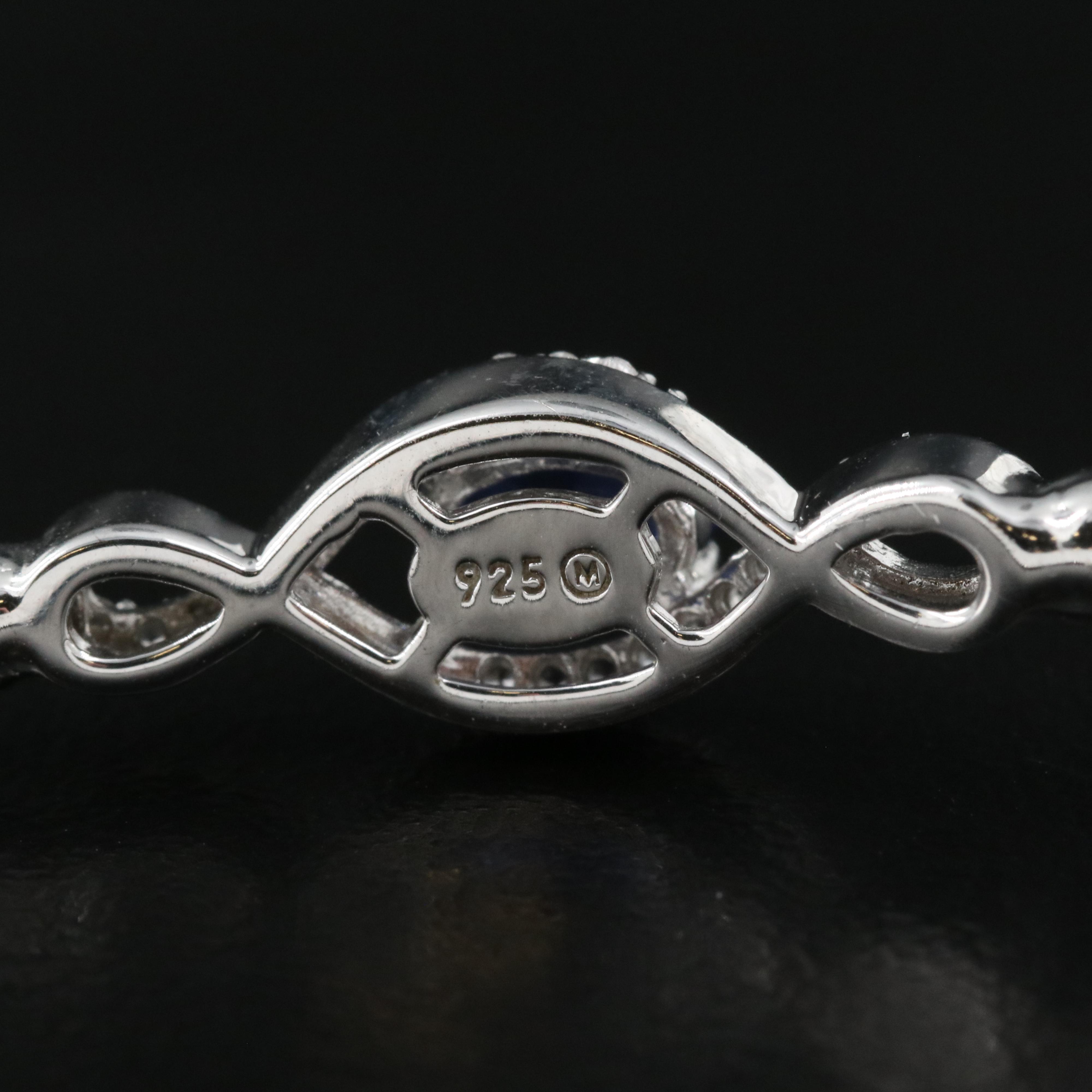 Sterling Sapphire and White Sapphire Bracelet