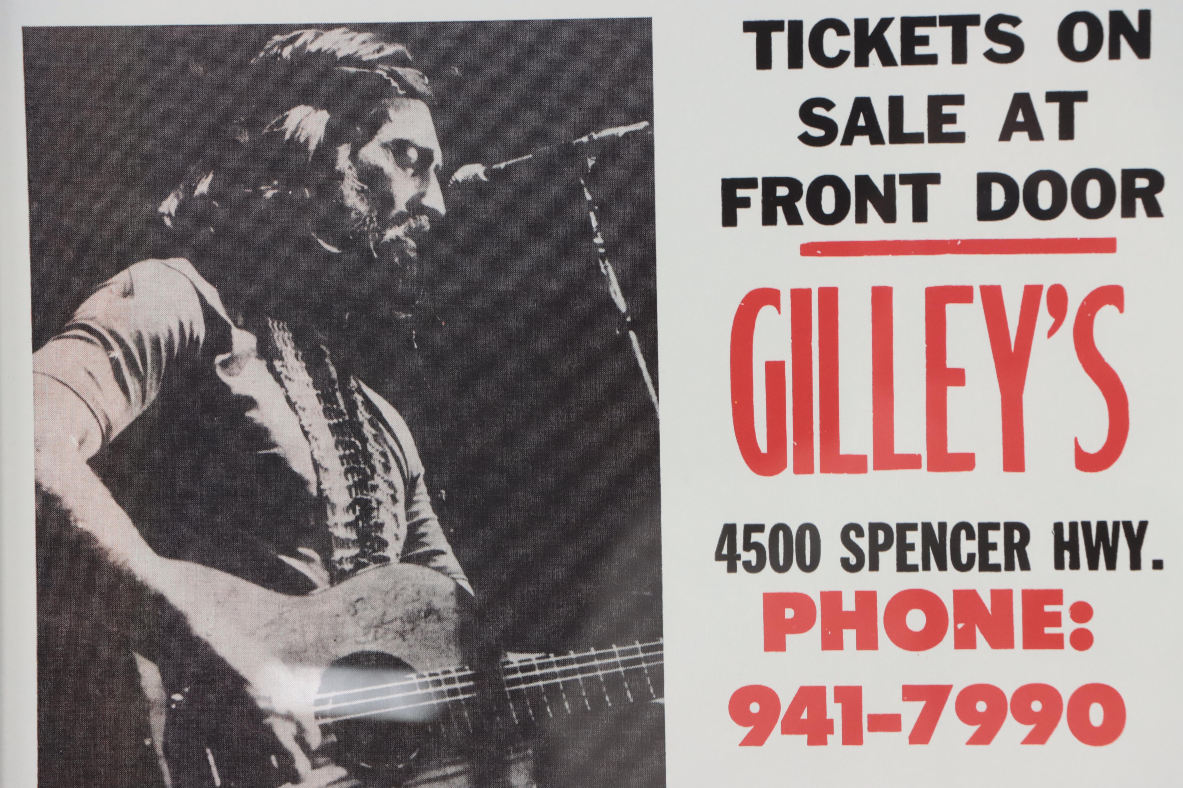 Willie Nelson at Gilley's Club 1971 Concert Poster