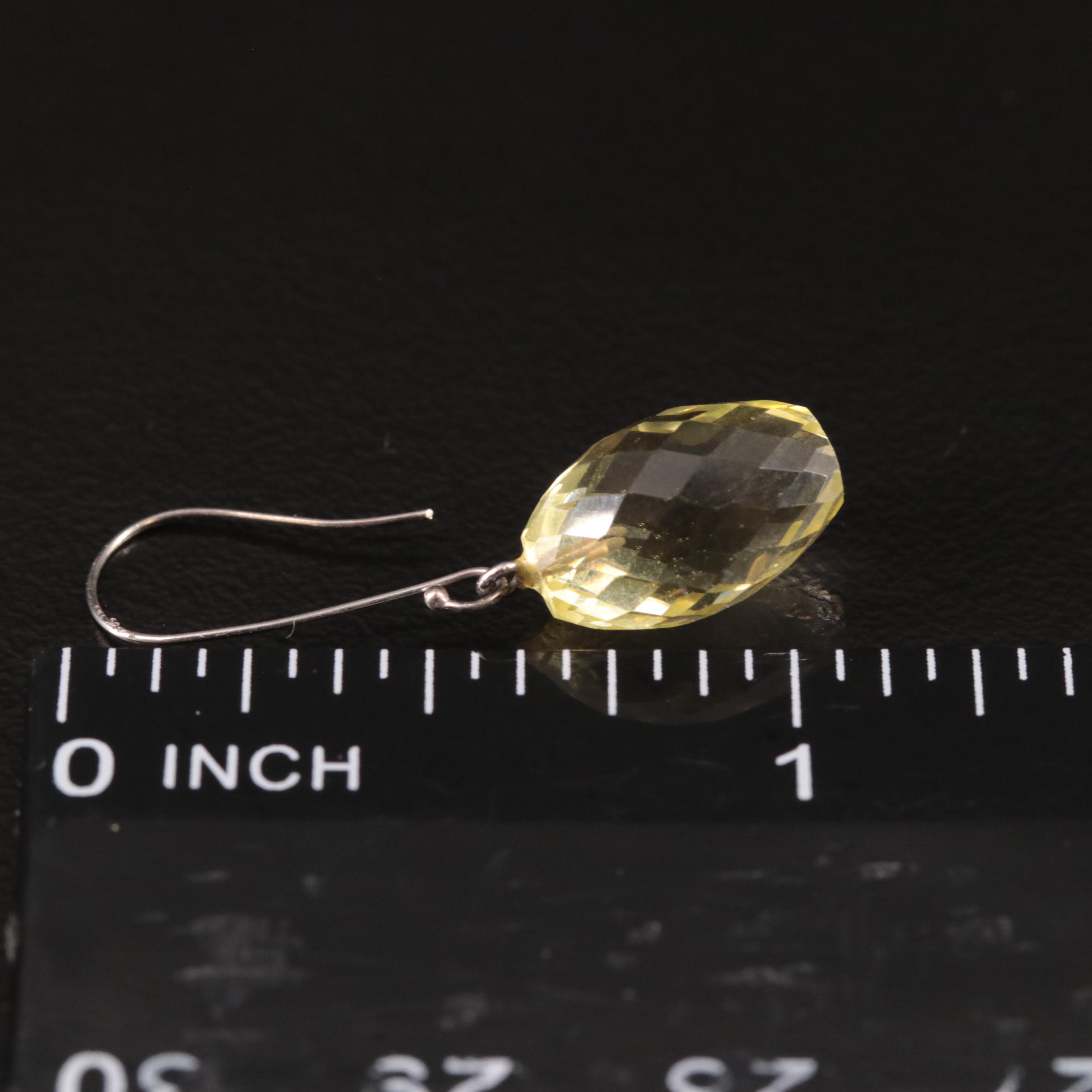 14K Citrine Pear Drop Earrings