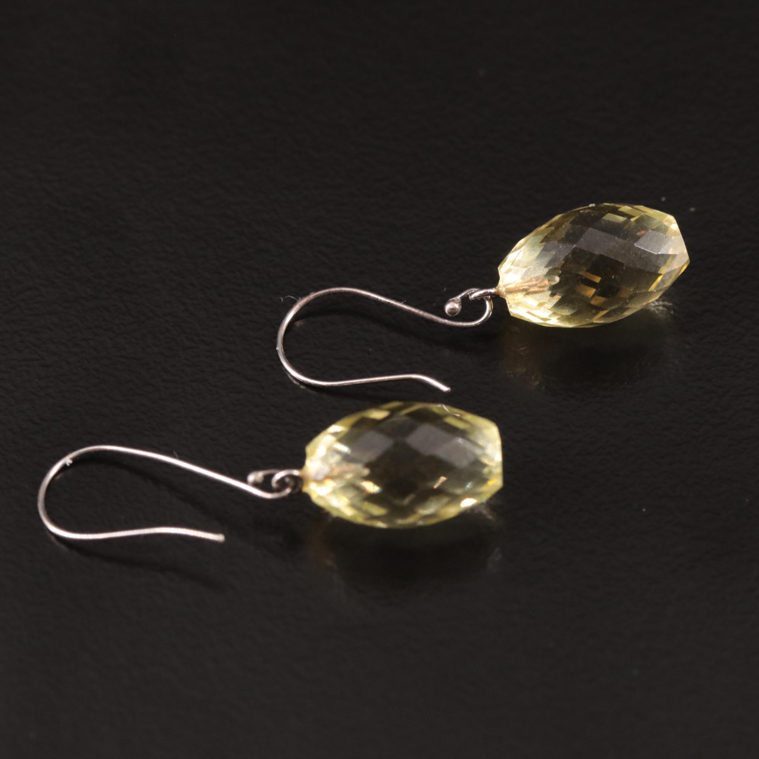 14K Citrine Pear Drop Earrings