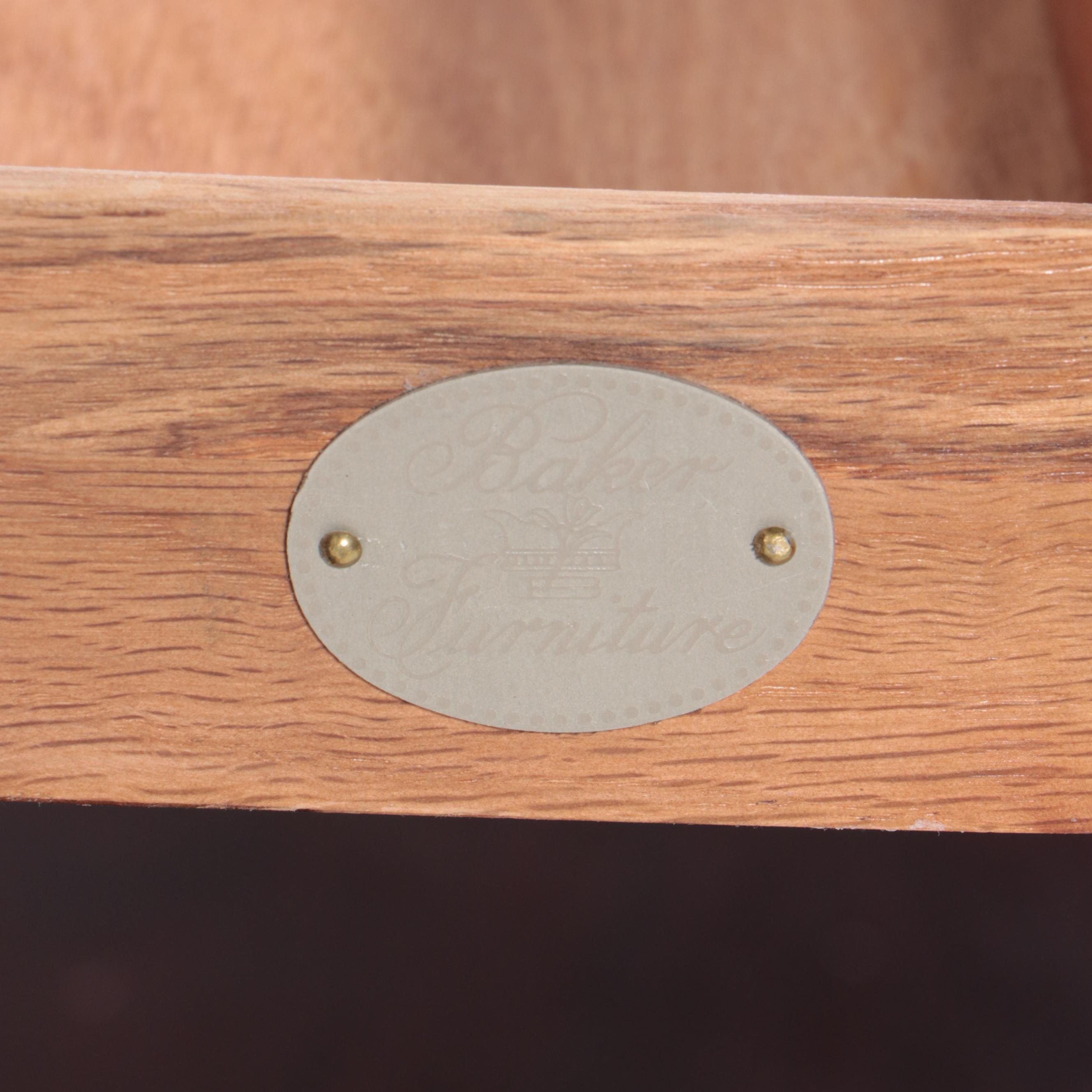 Pair of Barbara Barry for Baker Furniture Mahogany Two-Tier Nightstands