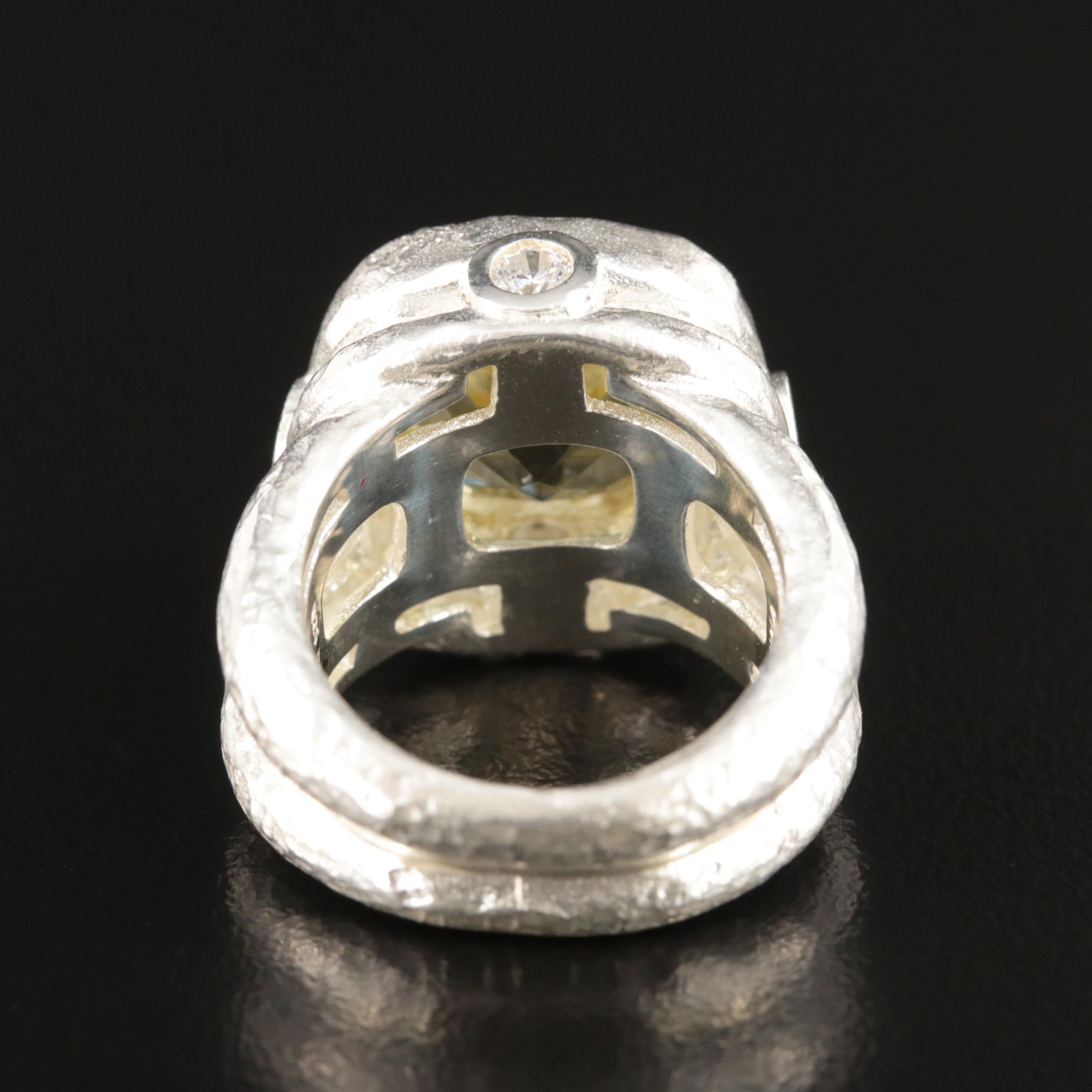 SeidenGang Sterling Citrine and Cubic Zirconia Ring