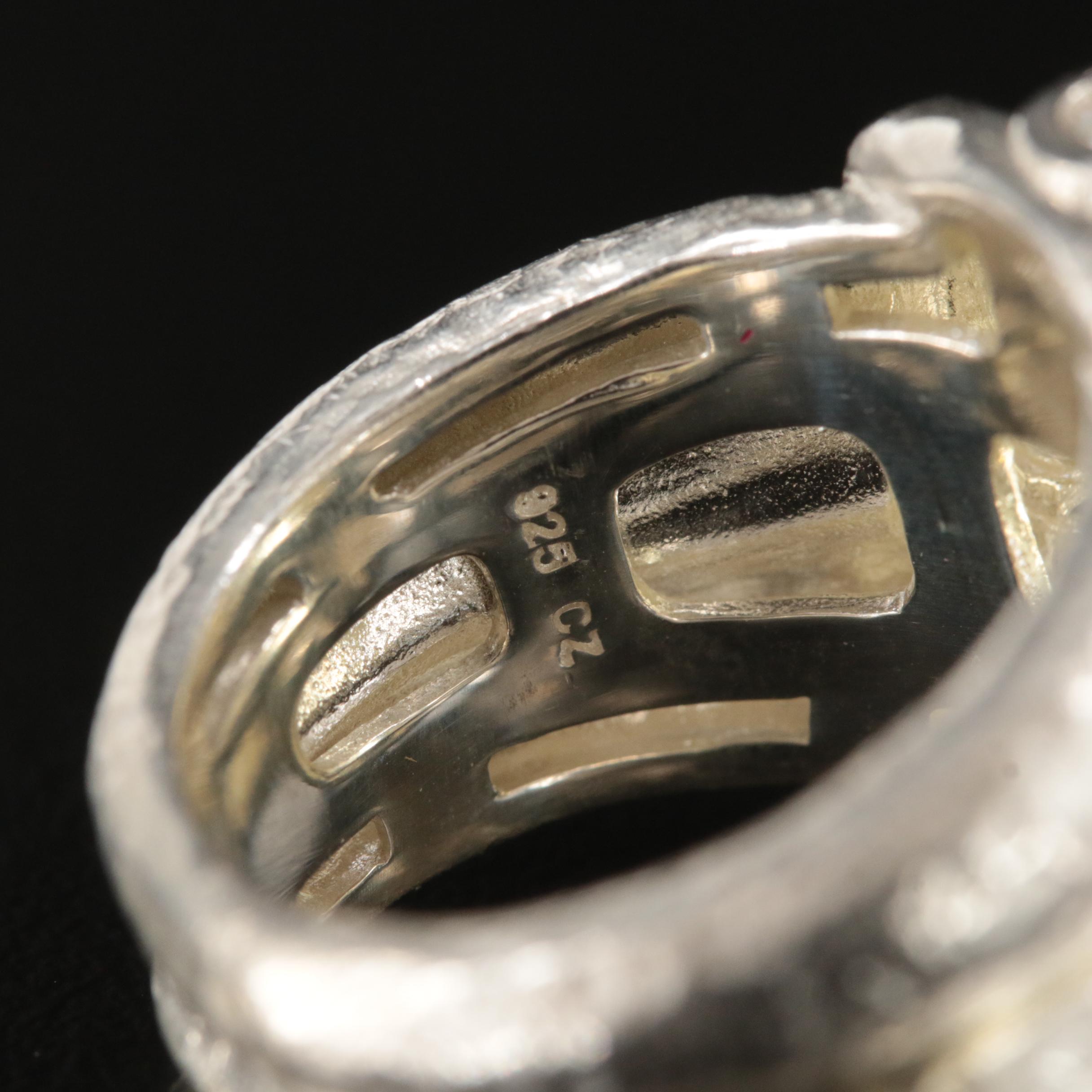 SeidenGang Sterling Citrine and Cubic Zirconia Ring