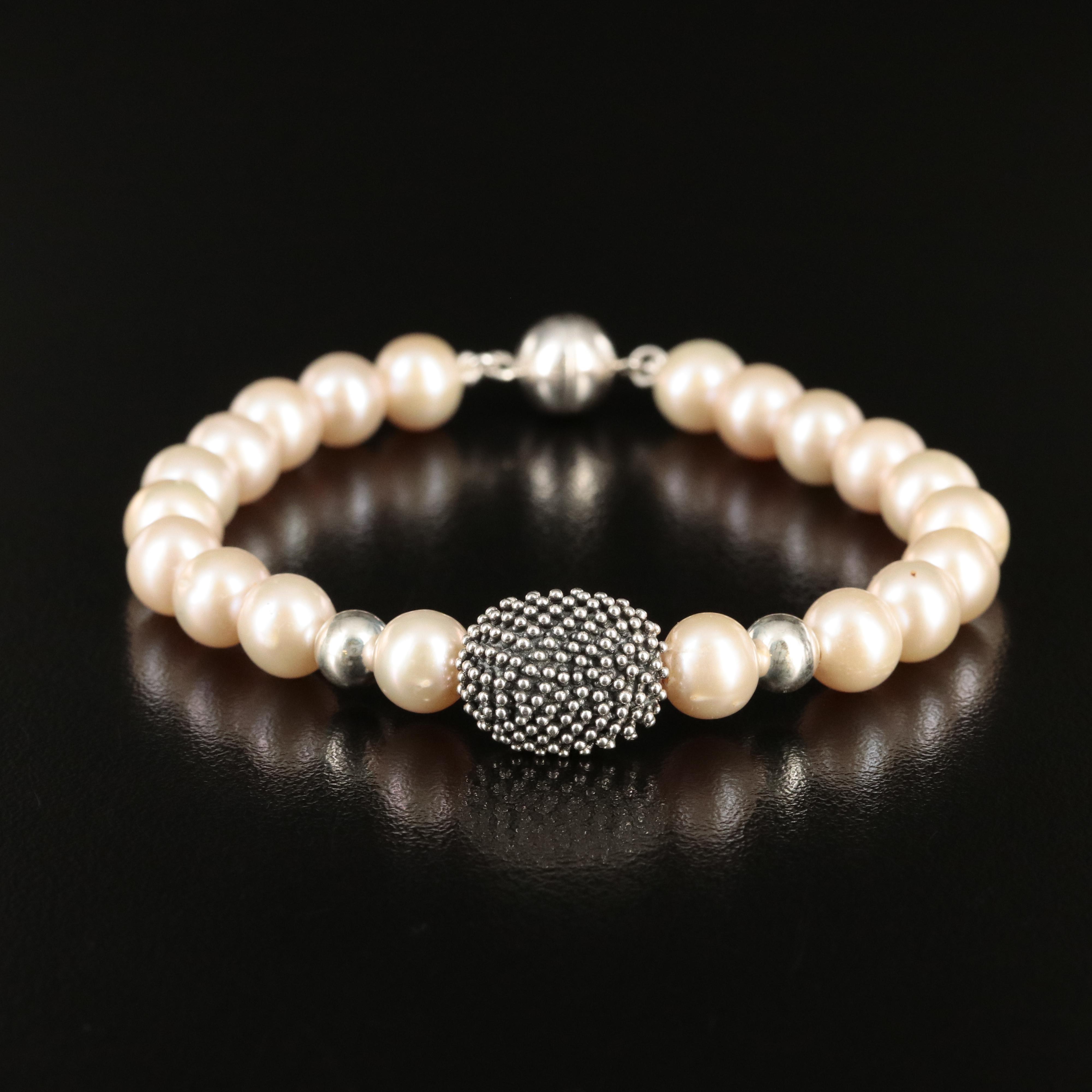 Michael Dawkins Sterling Pearl Bracelet
