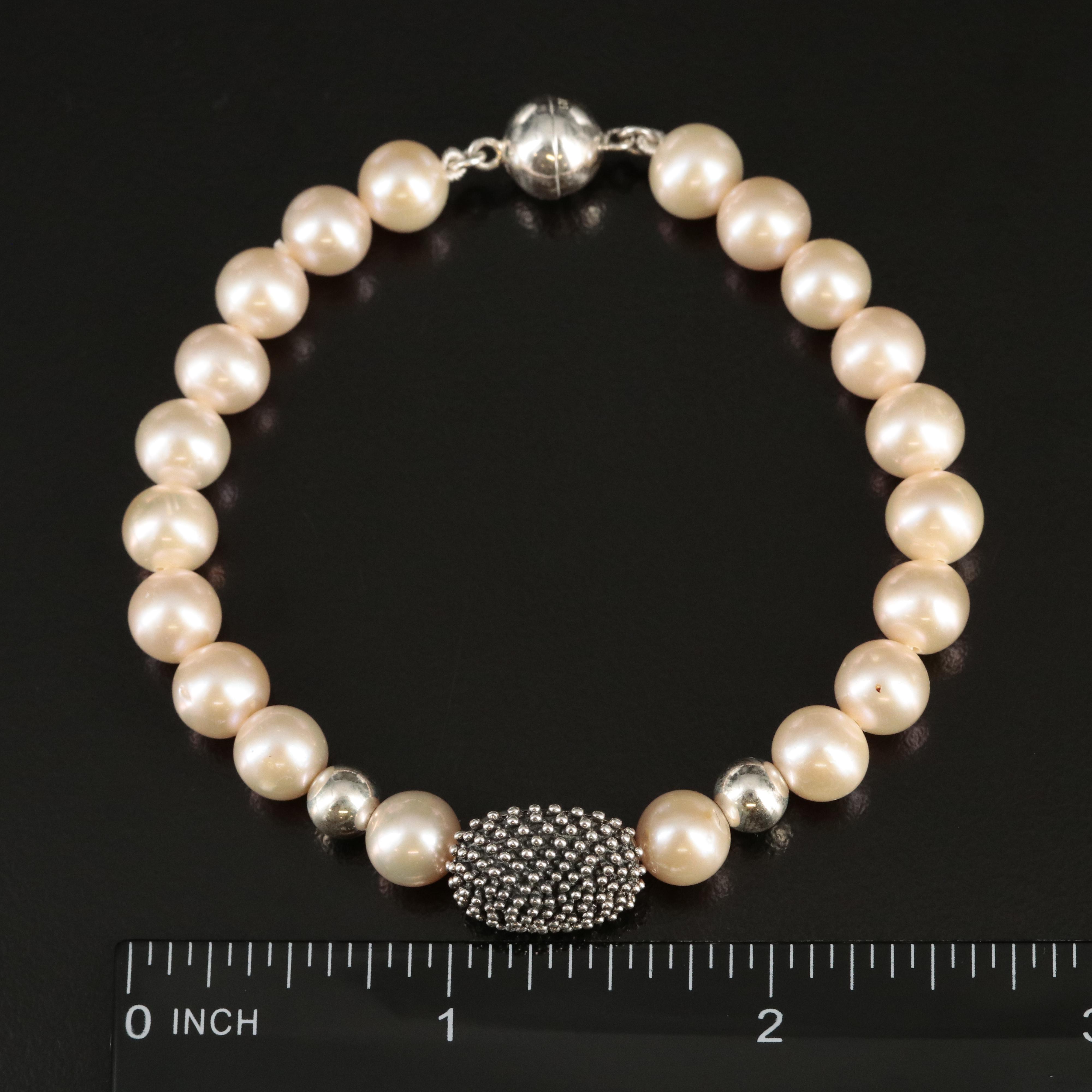Michael Dawkins Sterling Pearl Bracelet