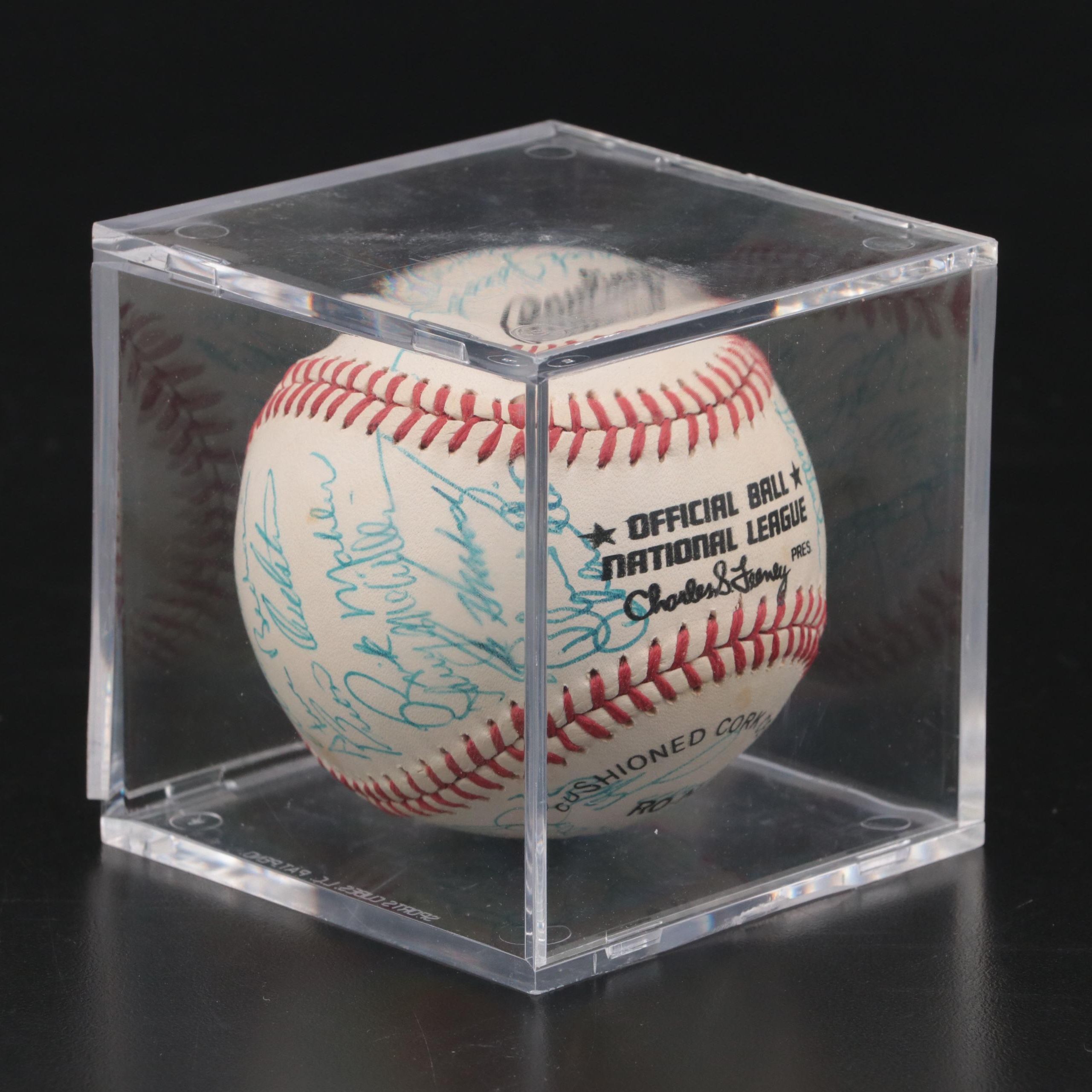 1981 Atlanta Braves Signed N.L. Baseball with Niekro, Cox, Mahler and More