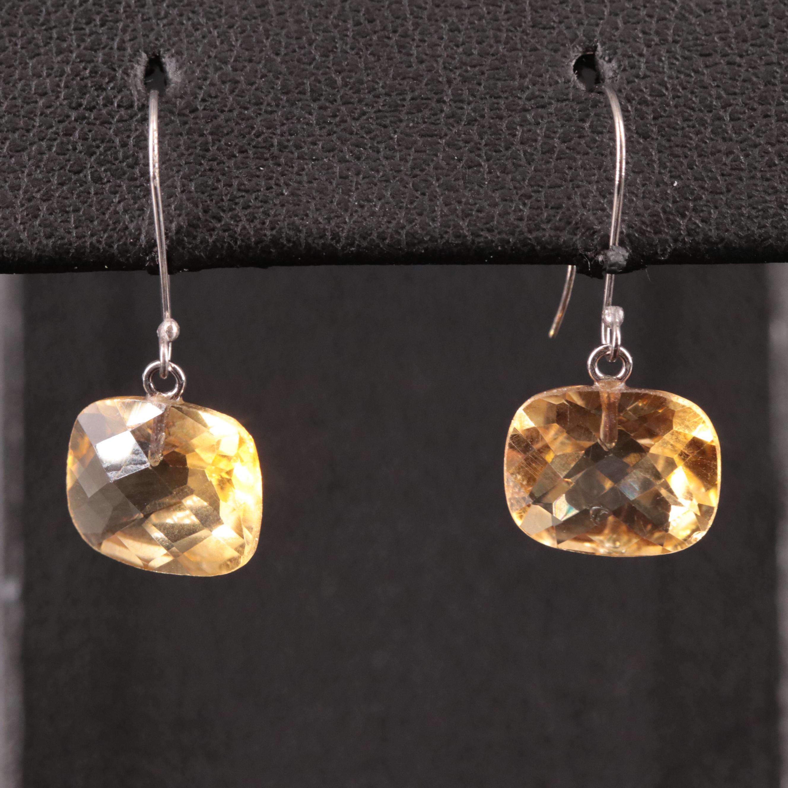 14K Citrine Drop Earrings