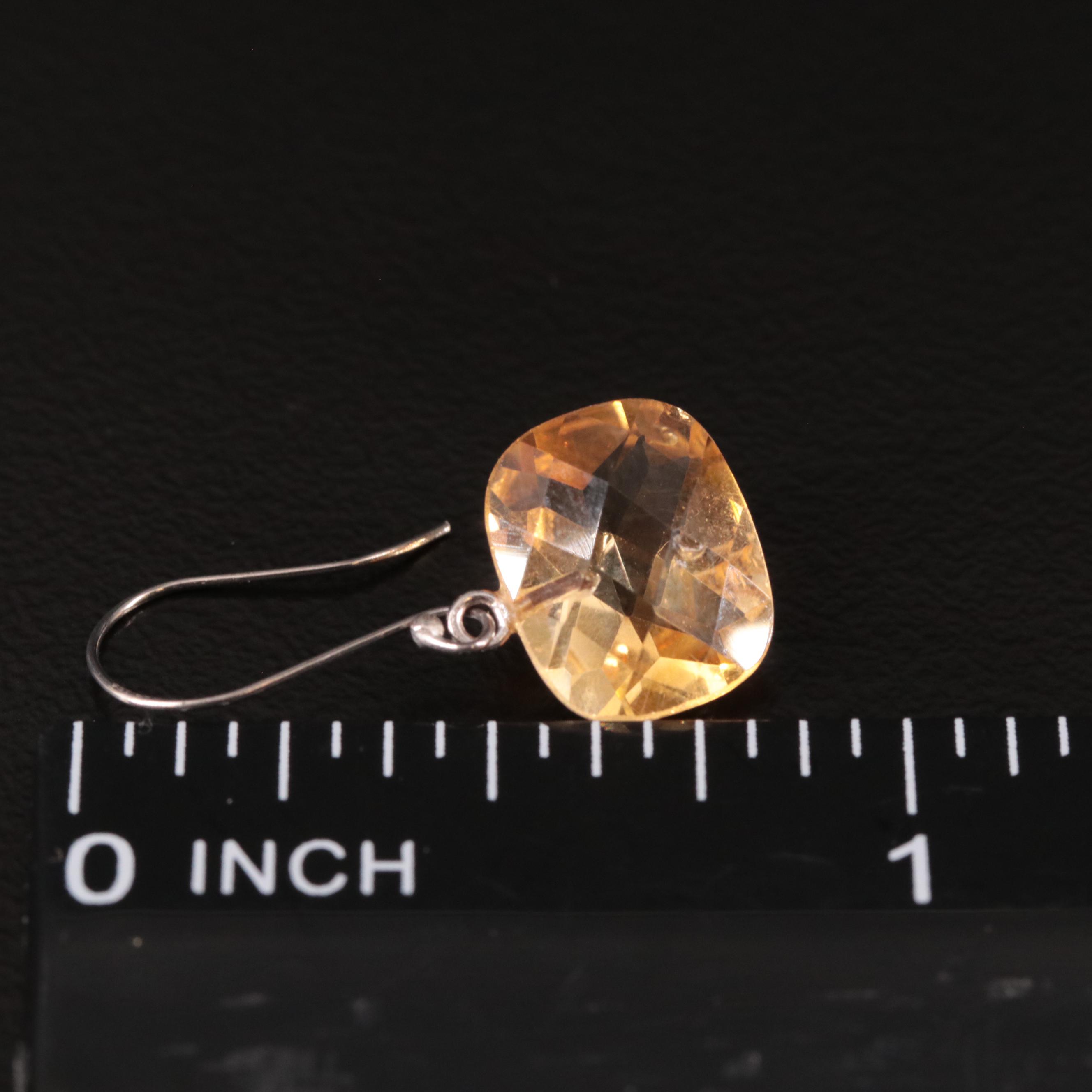 14K Citrine Drop Earrings