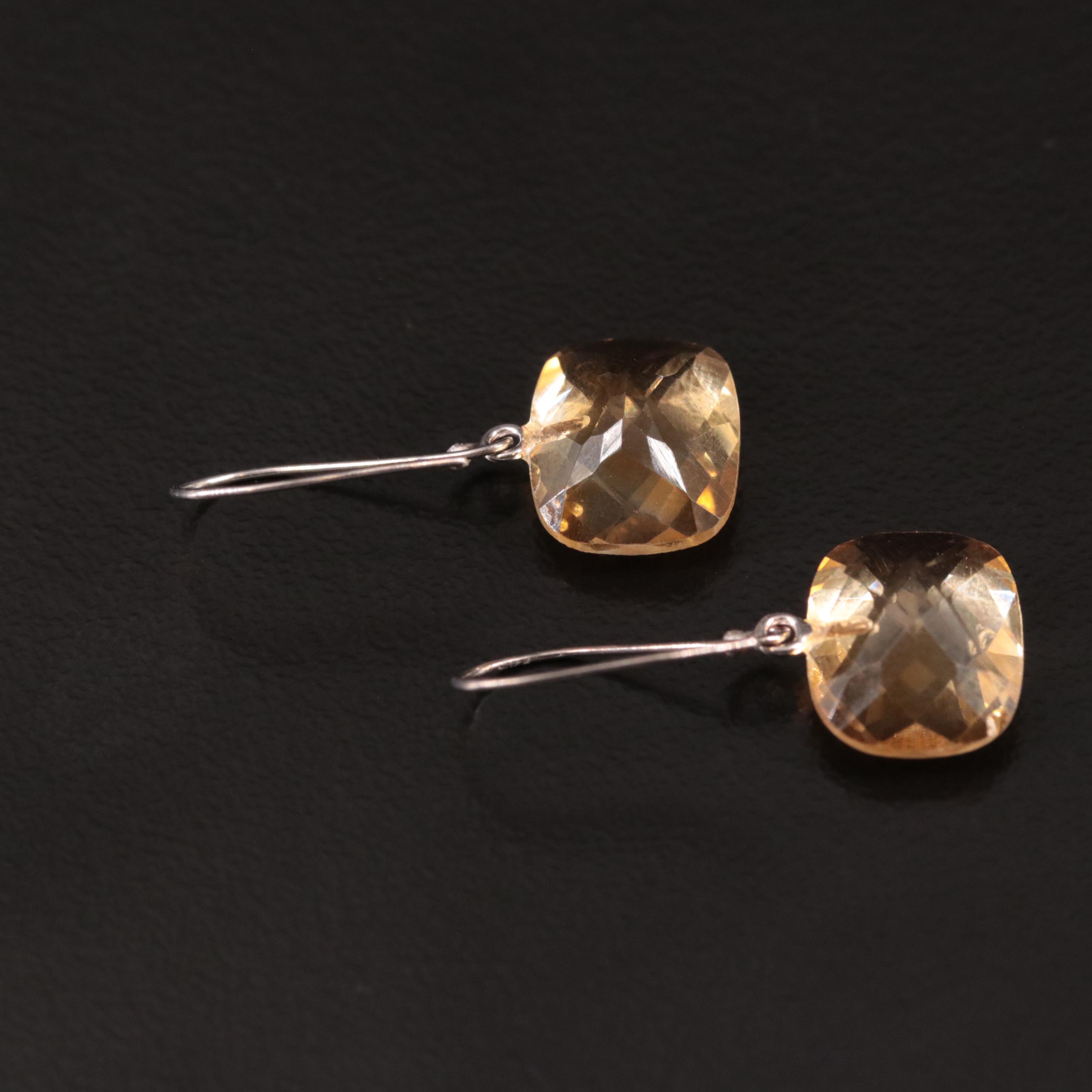 14K Citrine Drop Earrings