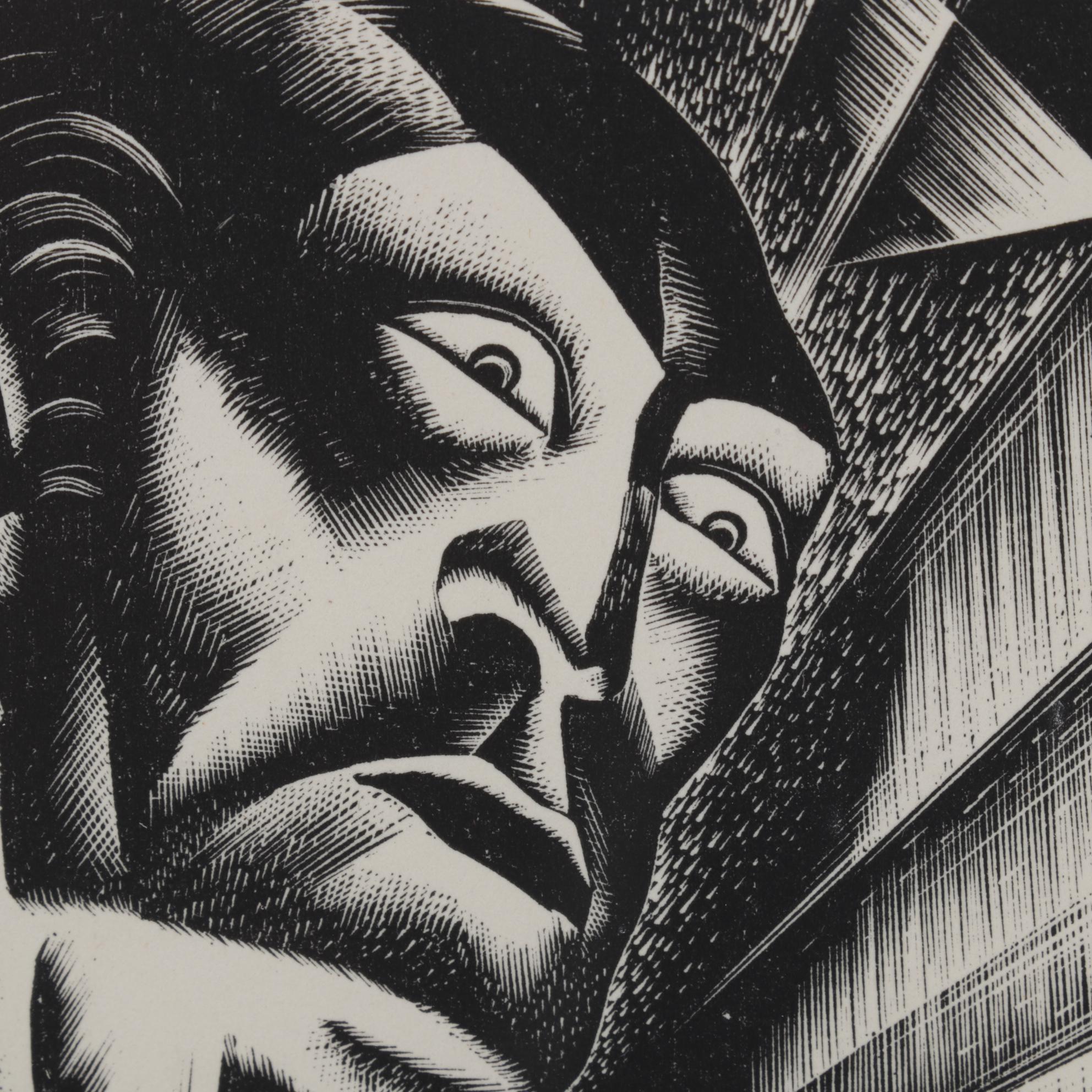 Lynd Ward Art Deco Woodcut From "Wild Pilgrimage," 1932
