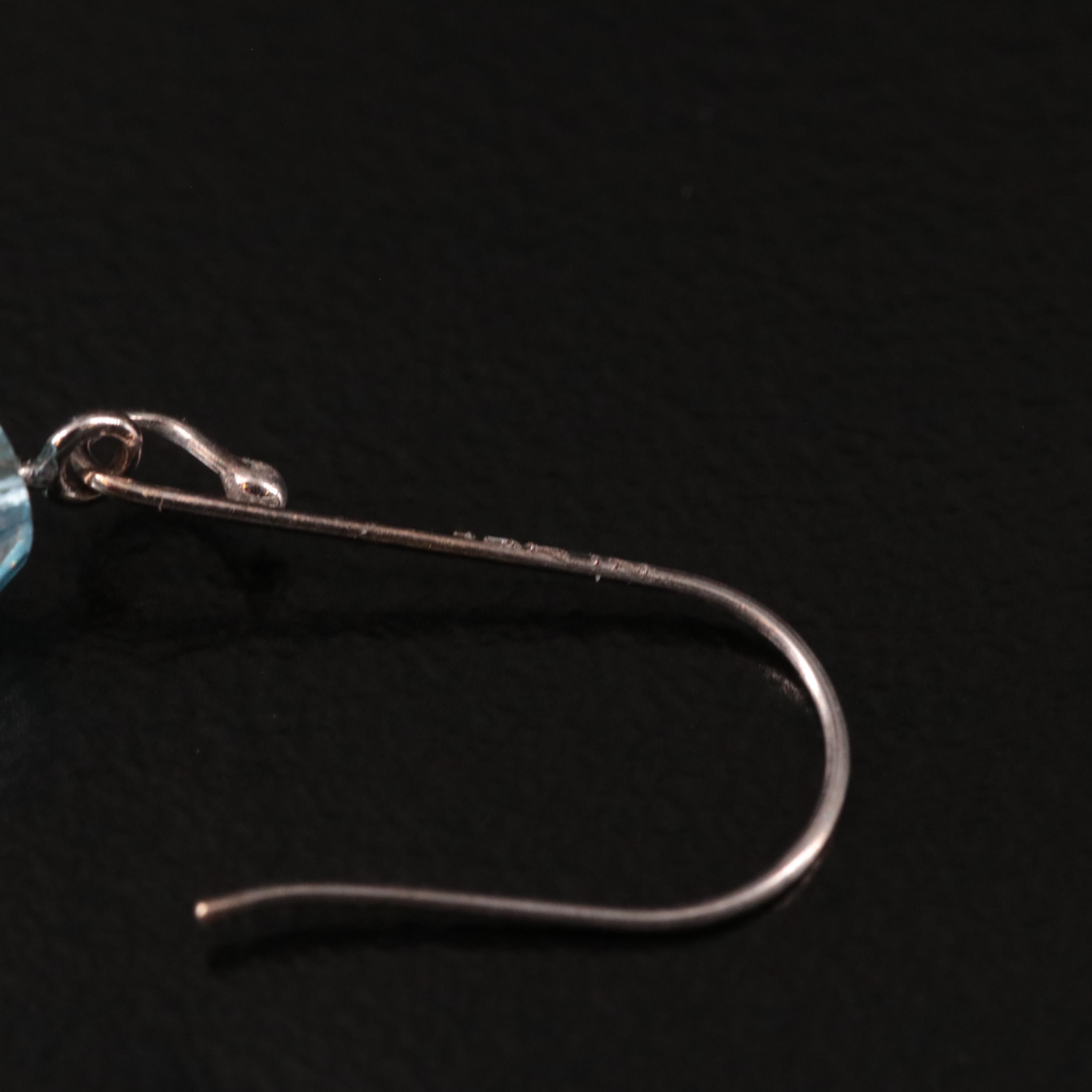 14K Blue Topaz Pear Drop Earrings