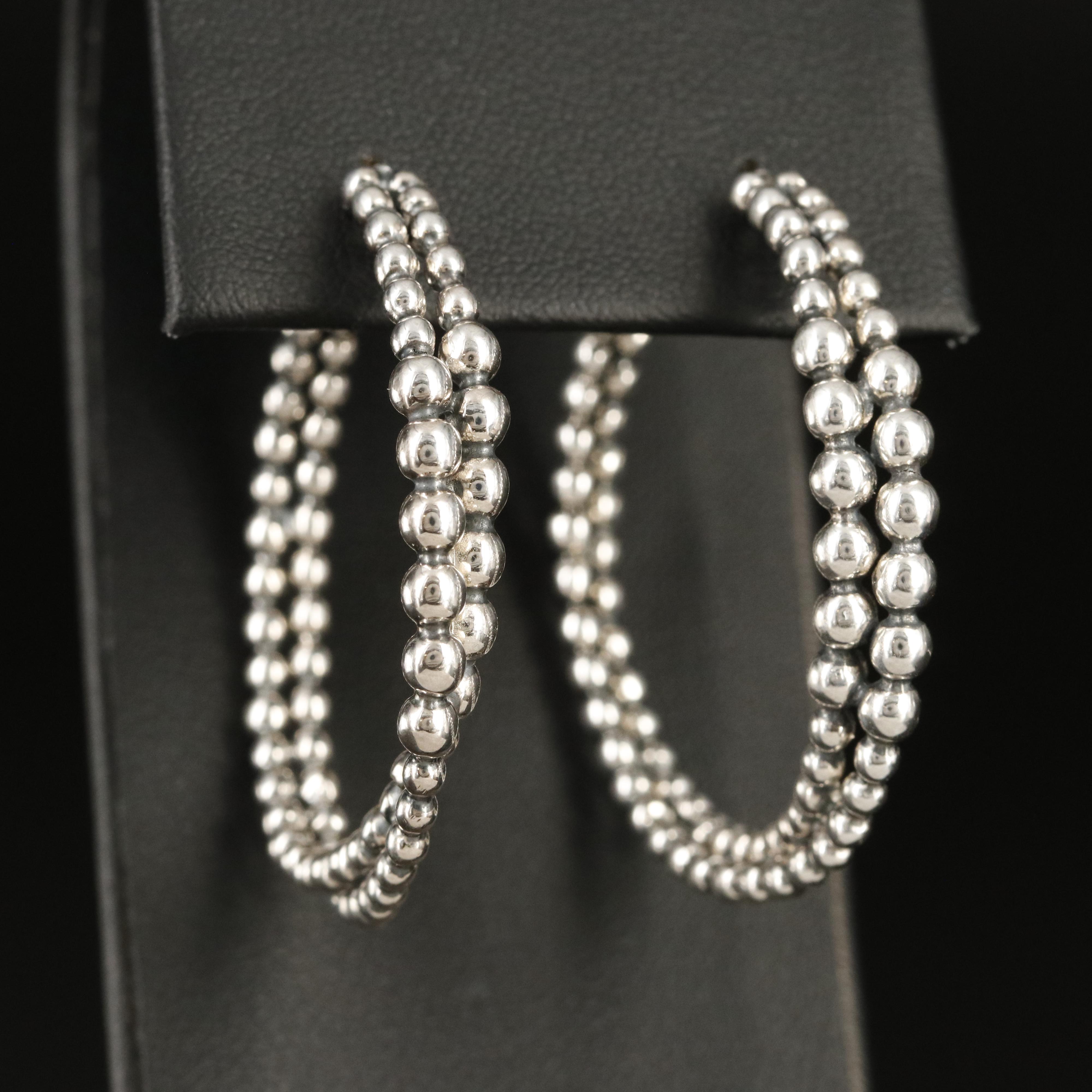 Michael Dawkins Sterling Hoop Earrings with 14K Accents