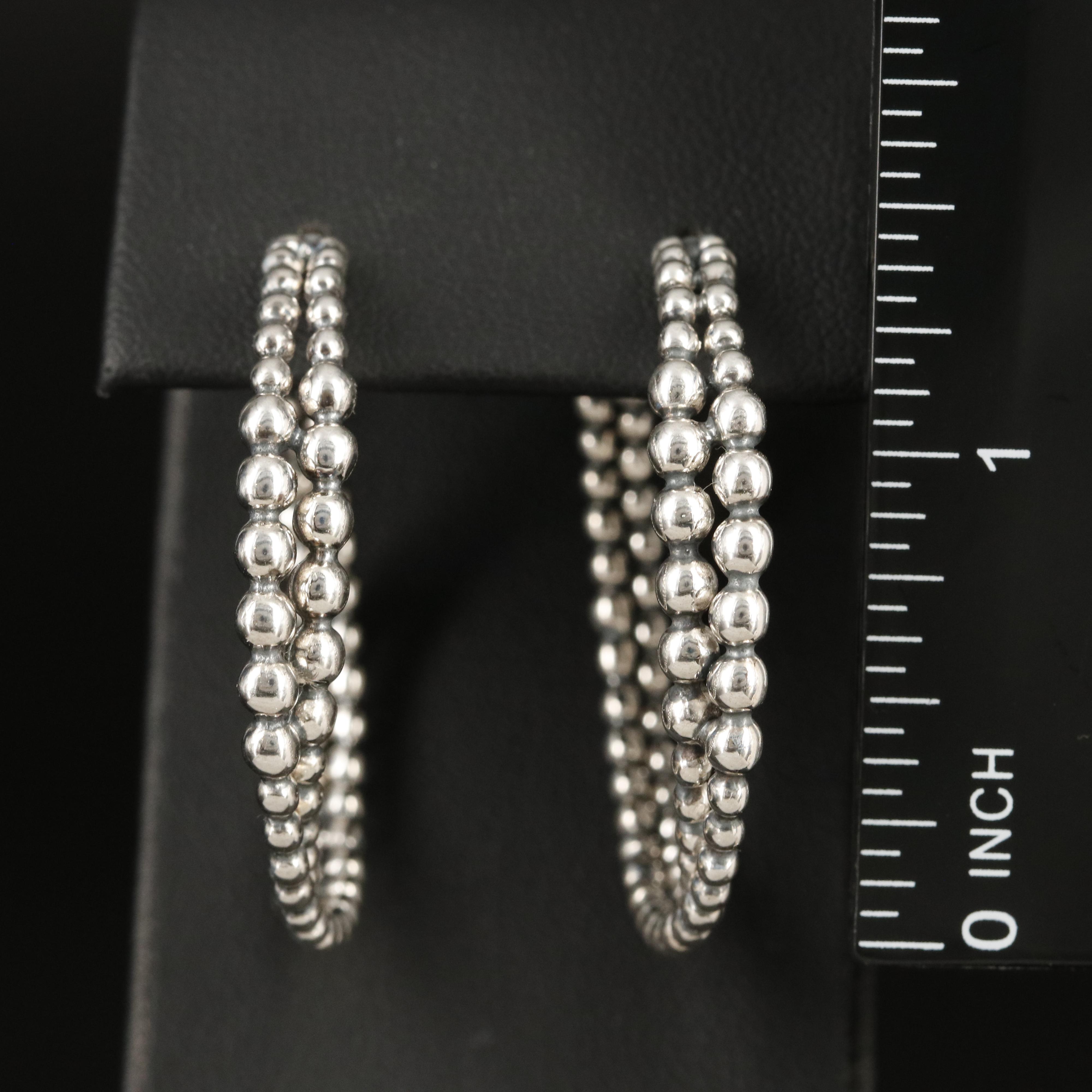 Michael Dawkins Sterling Hoop Earrings with 14K Accents