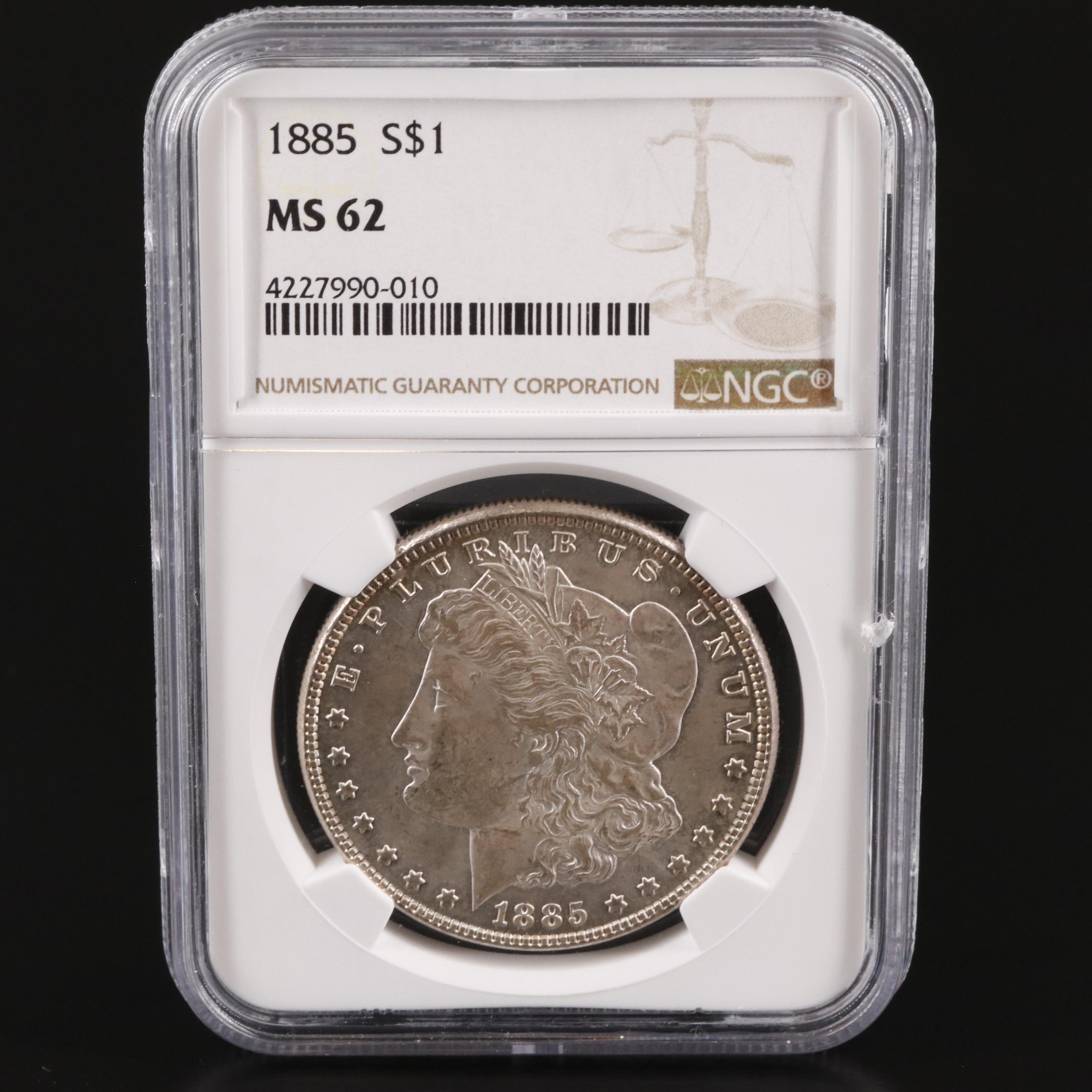 NGC MS62 1885 Morgan Silver Dollar