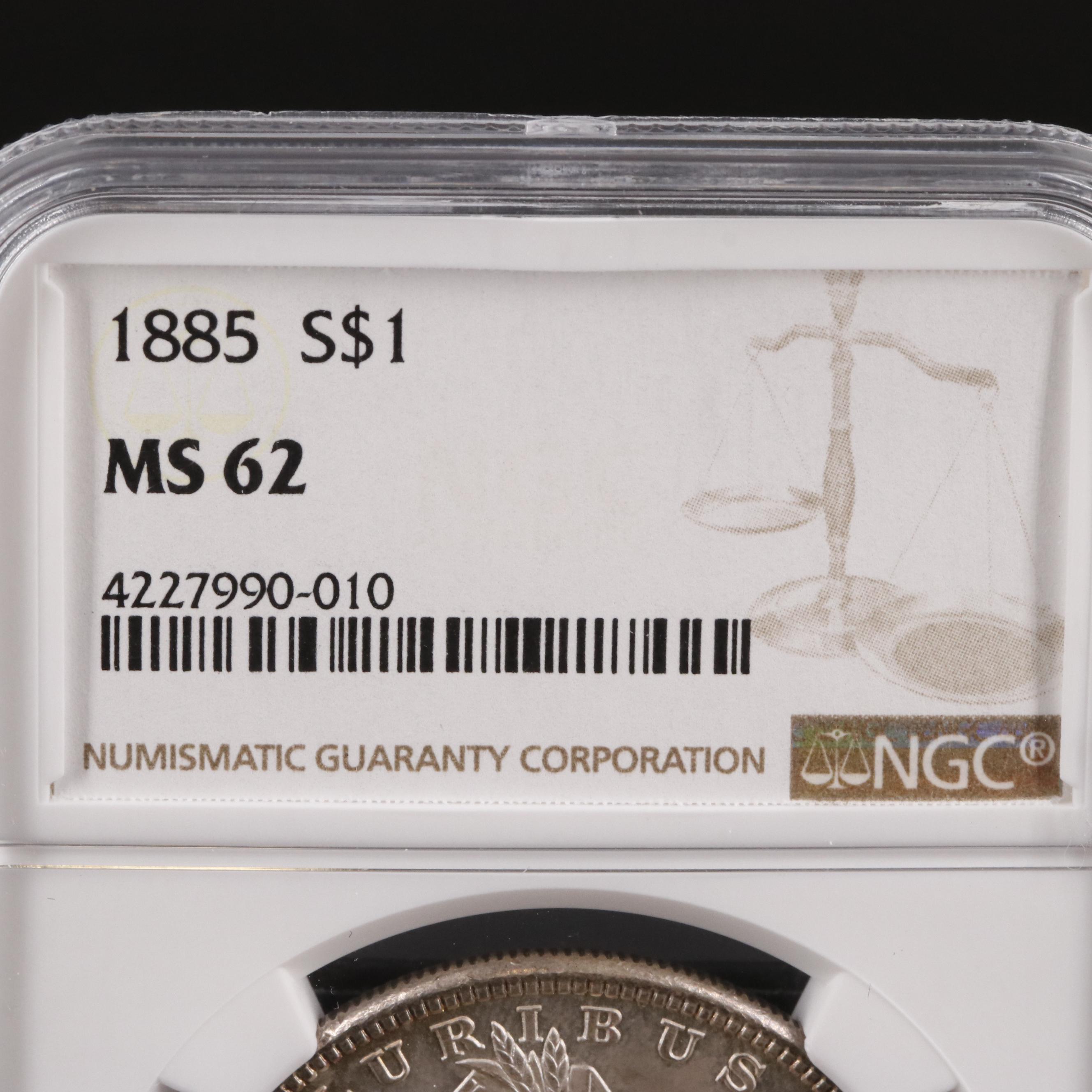 NGC MS62 1885 Morgan Silver Dollar
