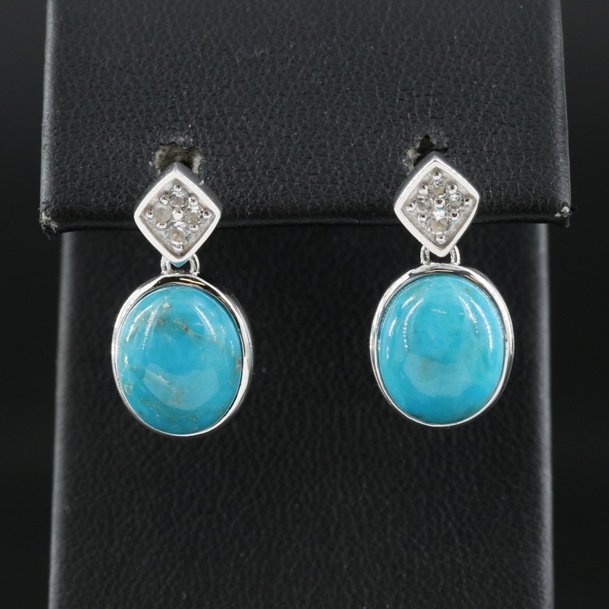 Sterling Turquoise and Topaz Earrings