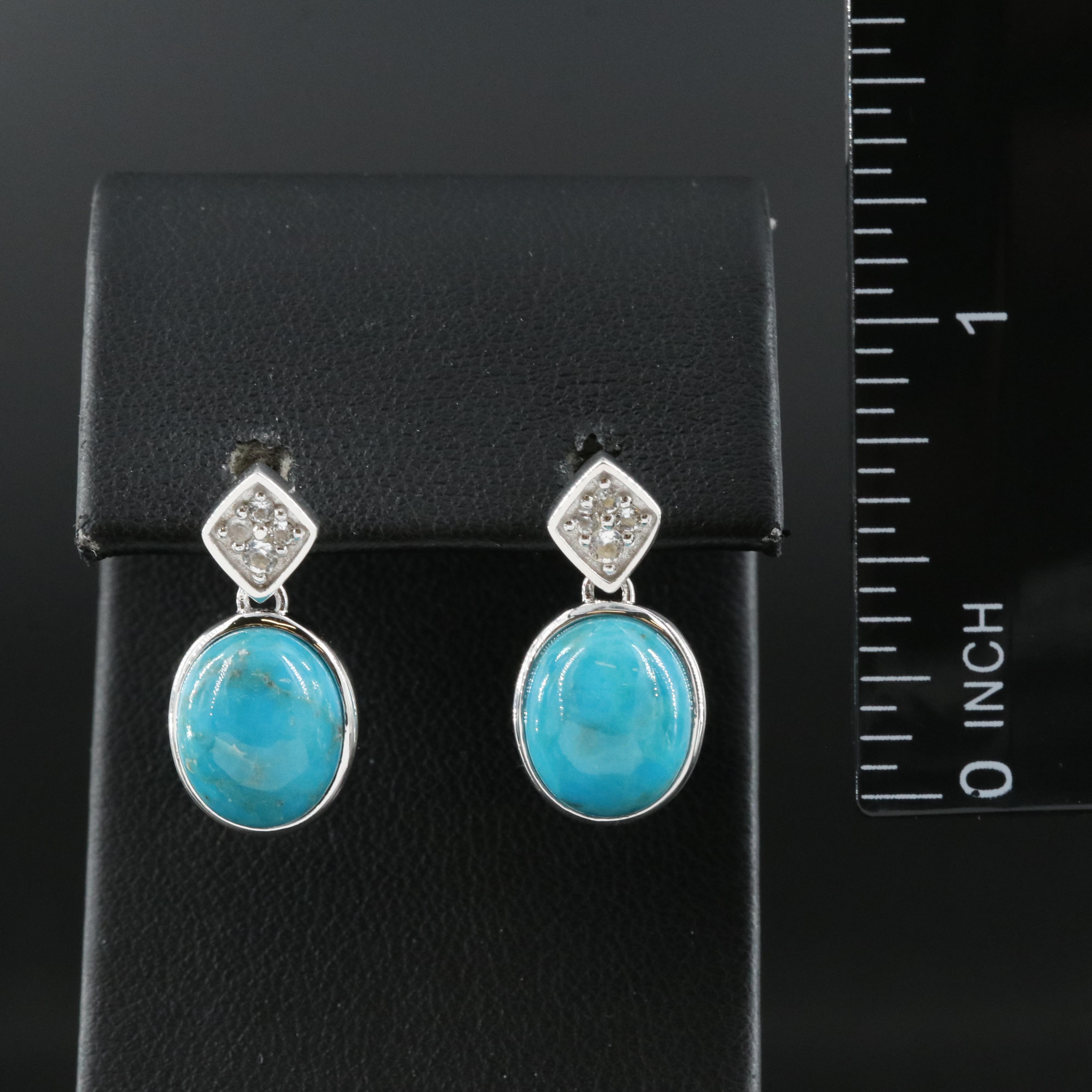Sterling Turquoise and Topaz Earrings