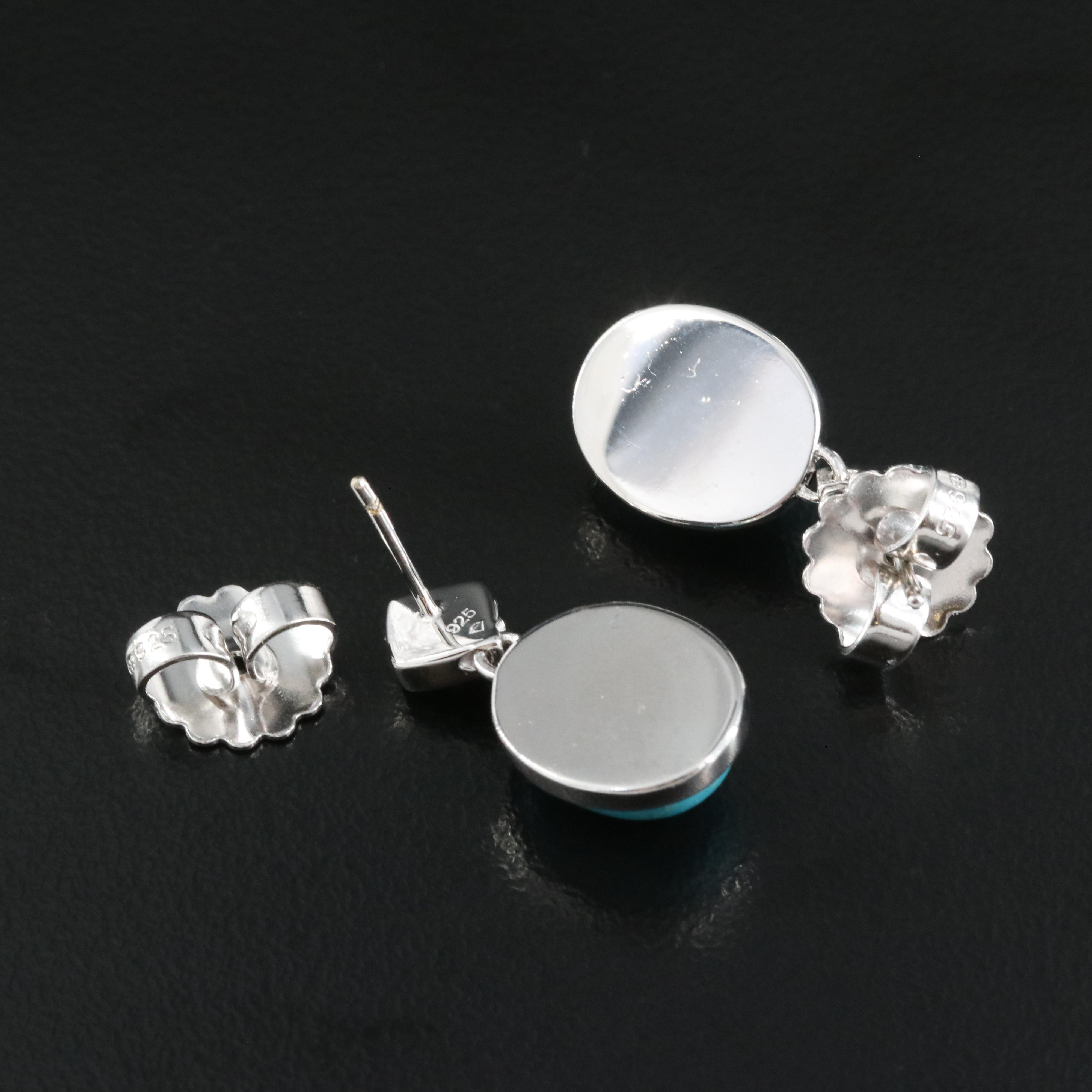 Sterling Turquoise and Topaz Earrings