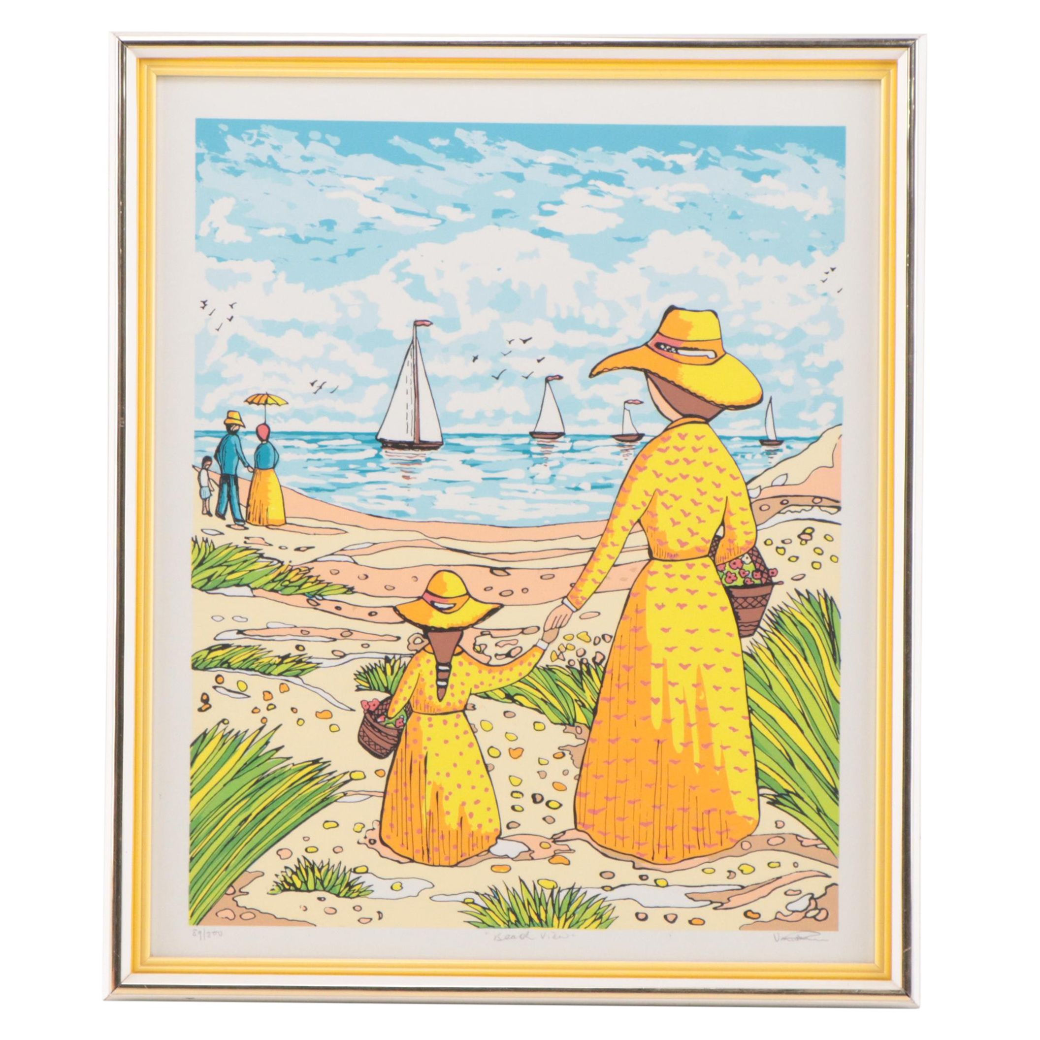 Van Peterson Serigraph "Beach View"