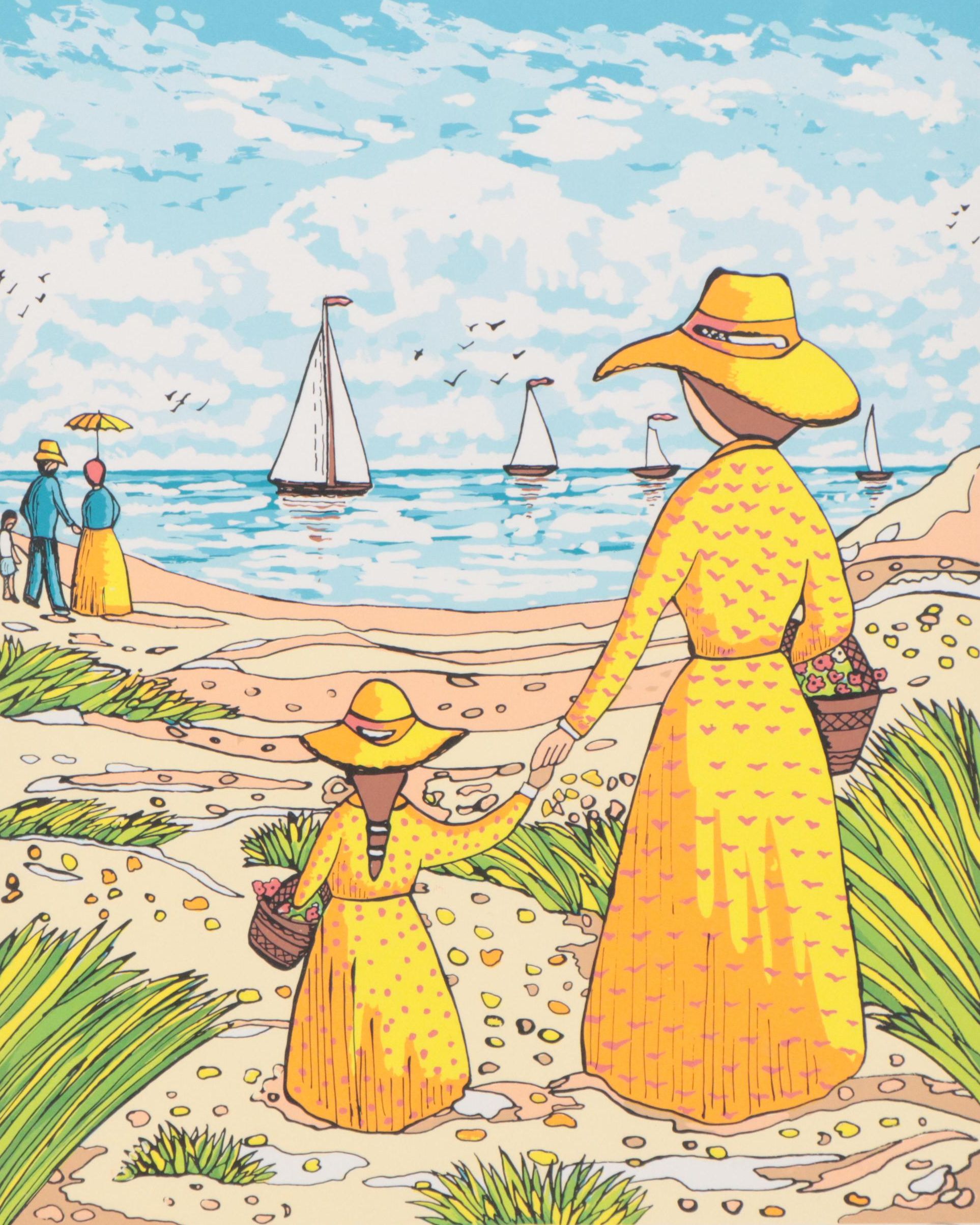 Van Peterson Serigraph "Beach View"