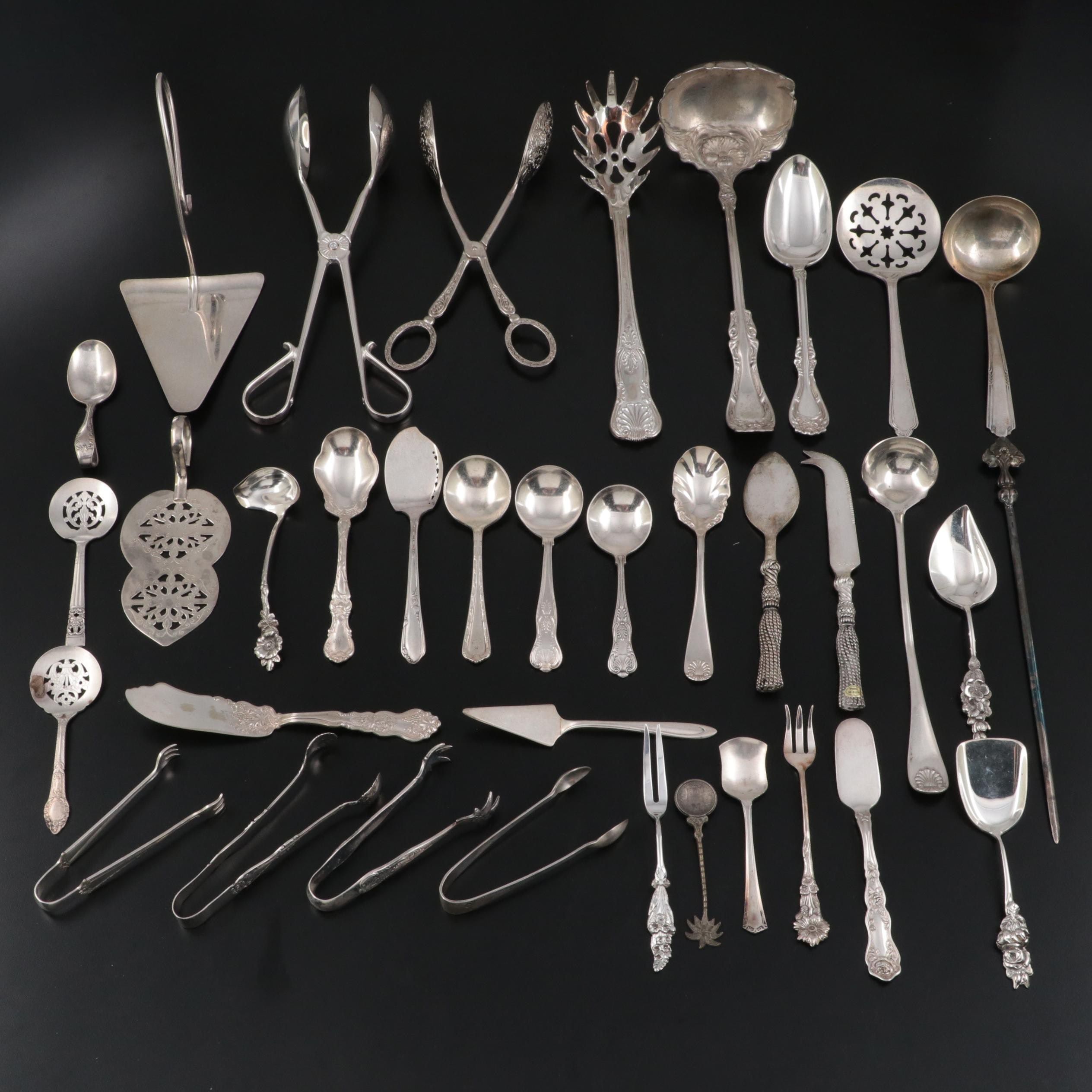 Christofle Silver Plate Skewer with Silver Plate Serving Utensil Collection