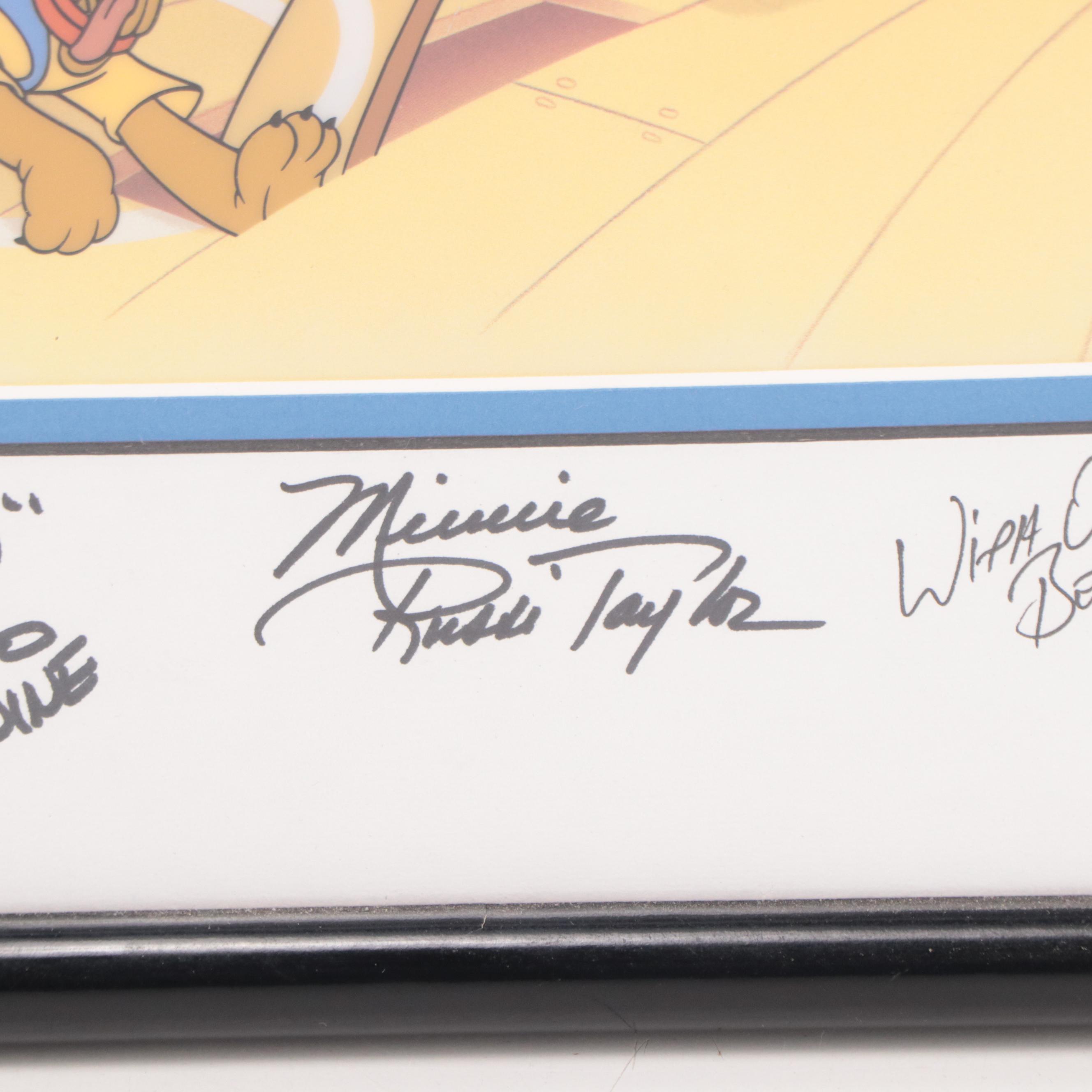 Disney Fab Five Sericel Signed by Character Voice Artists, 1998