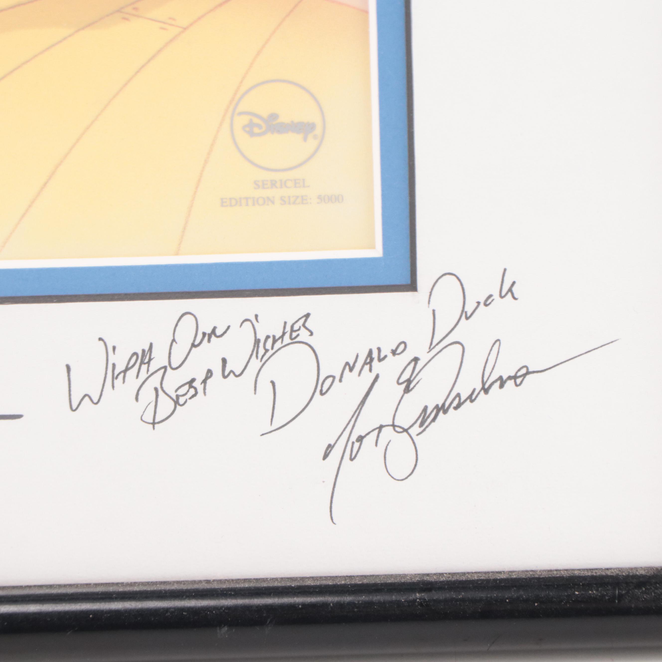 Disney Fab Five Sericel Signed by Character Voice Artists, 1998