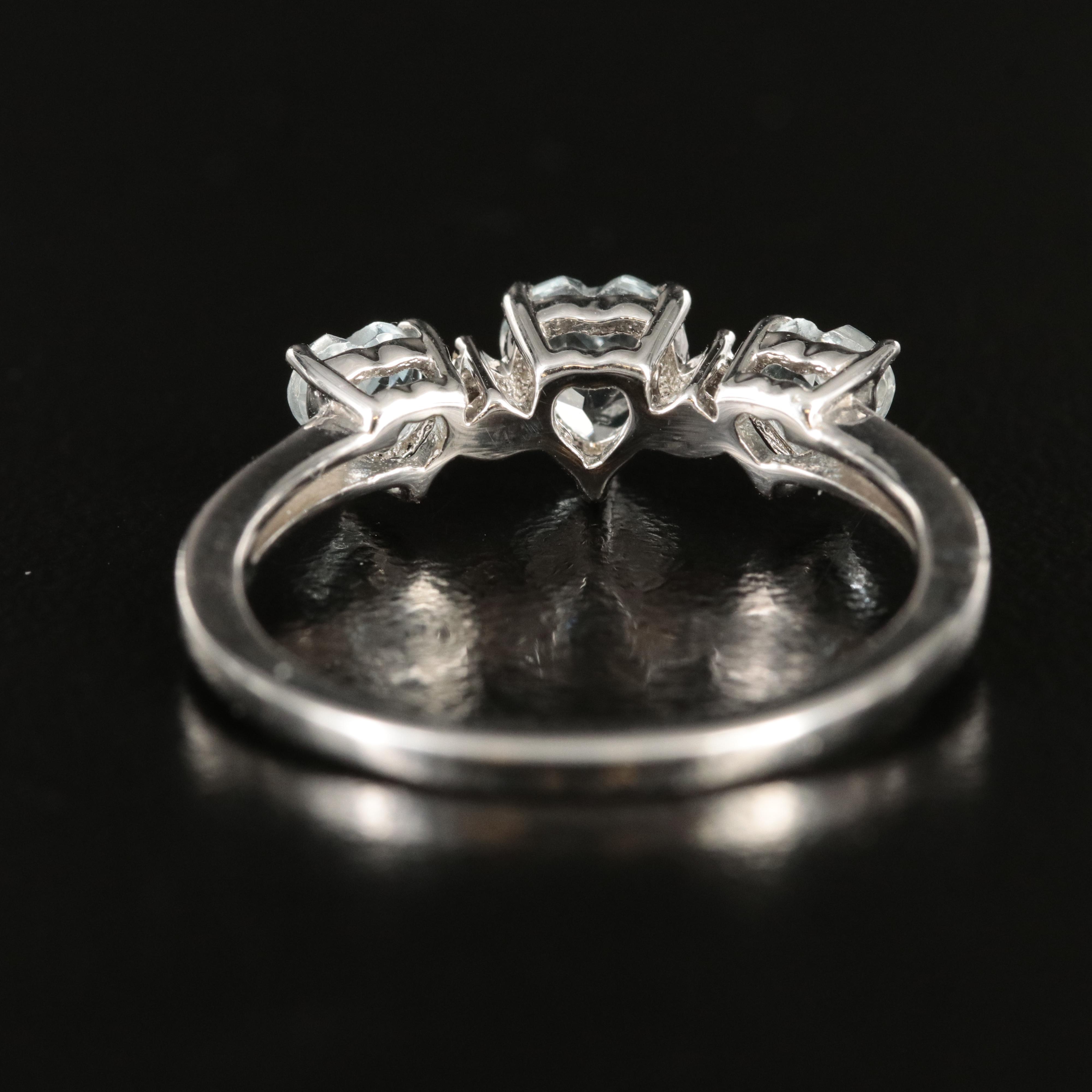 Sterling Aquamarine and Diamond Ring