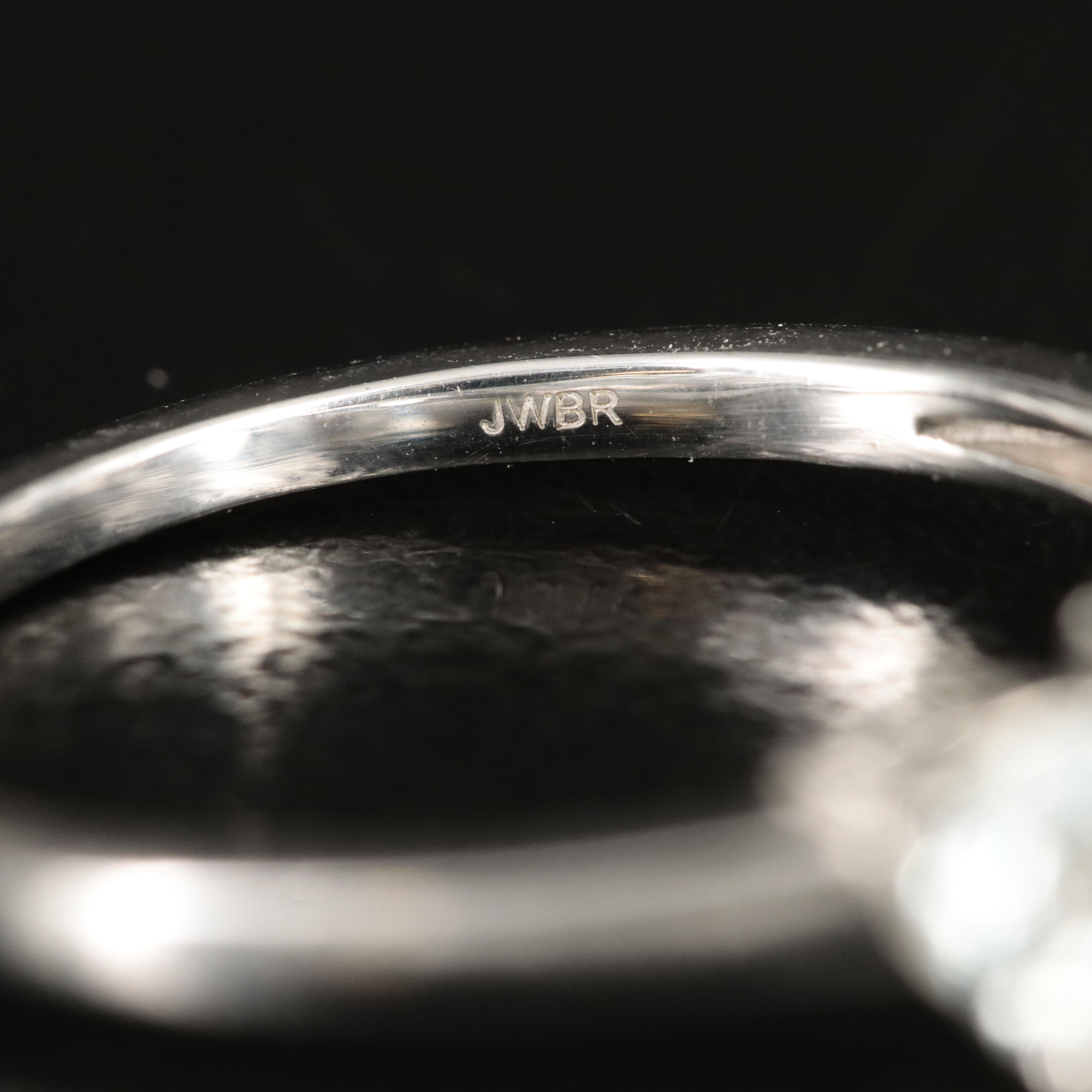 Sterling Aquamarine and Diamond Ring