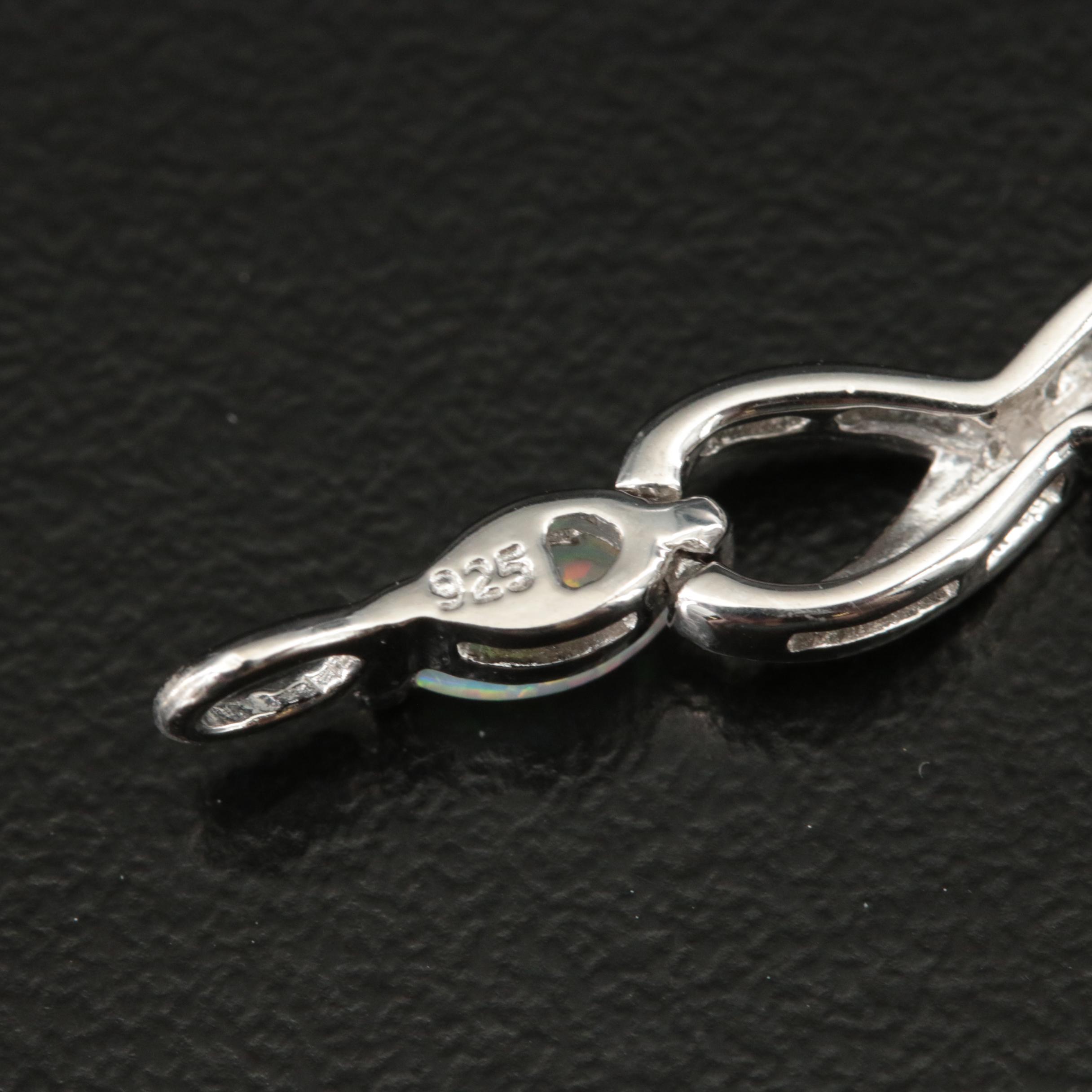 Sterling Opal, Sapphire and Diamond Infinity Bracelet