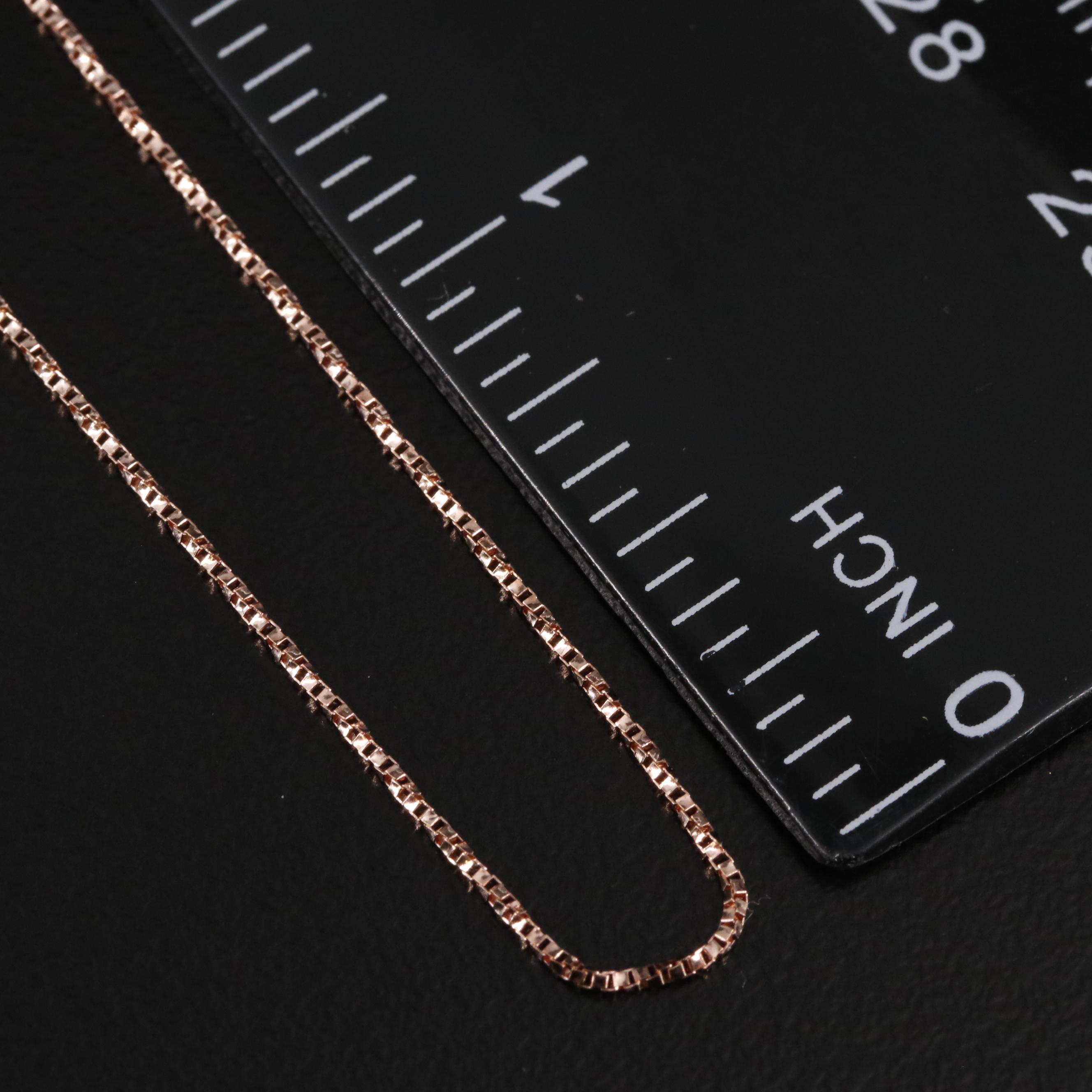 14K Rose Gold Box Chain