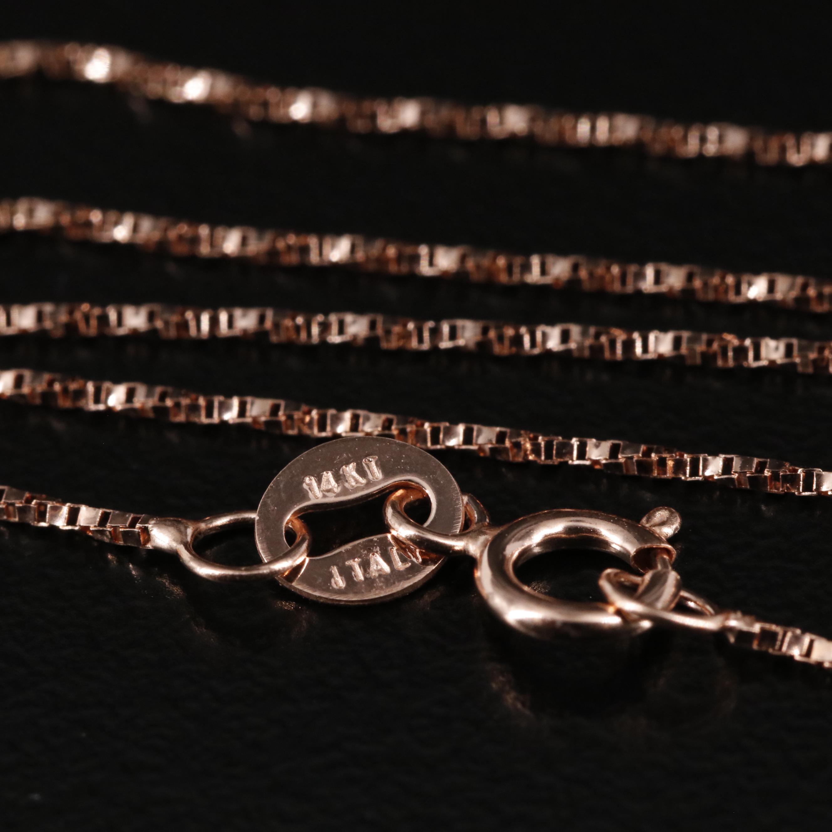 14K Rose Gold Box Chain