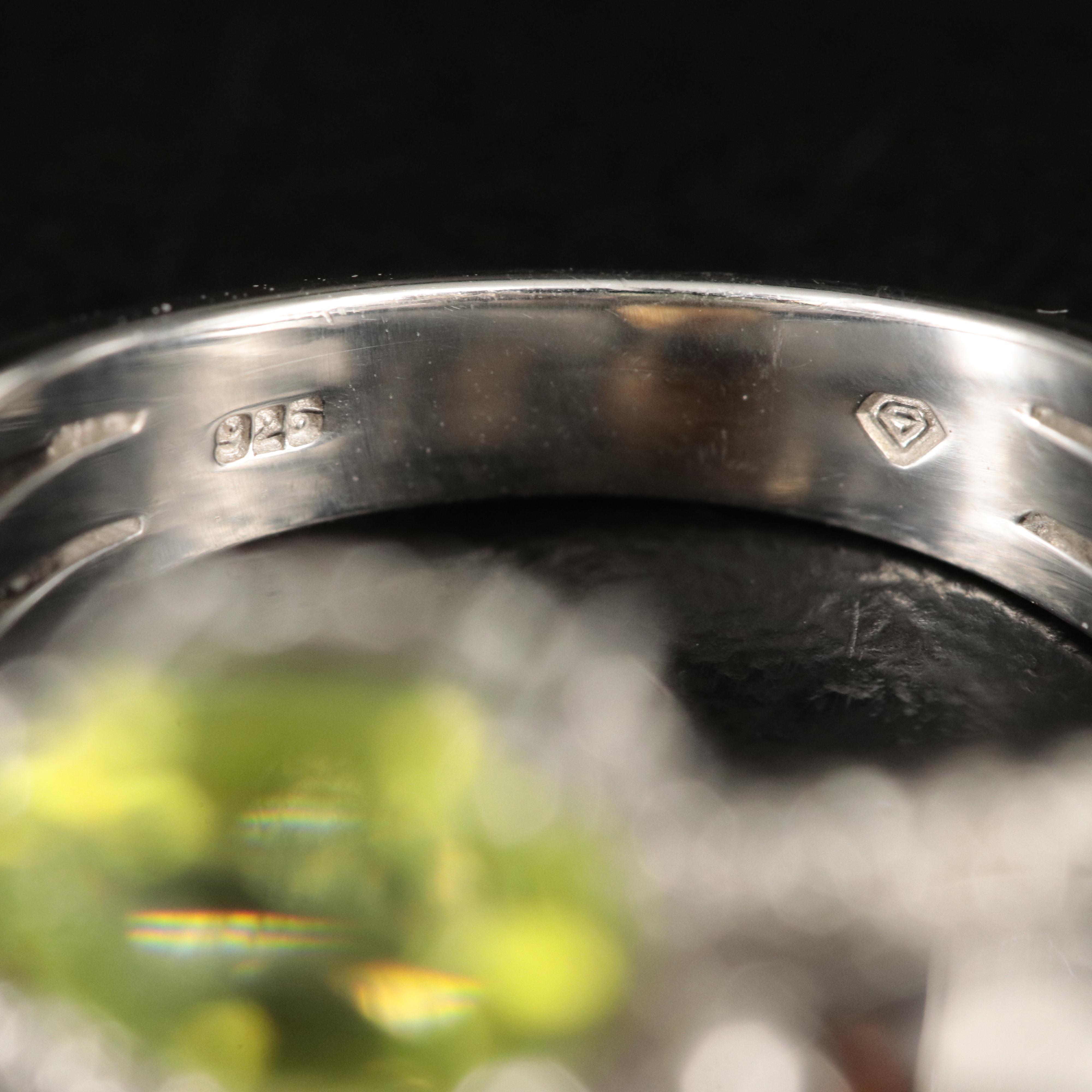 Sterling Ring Including Peridot, Citrine and Diamond