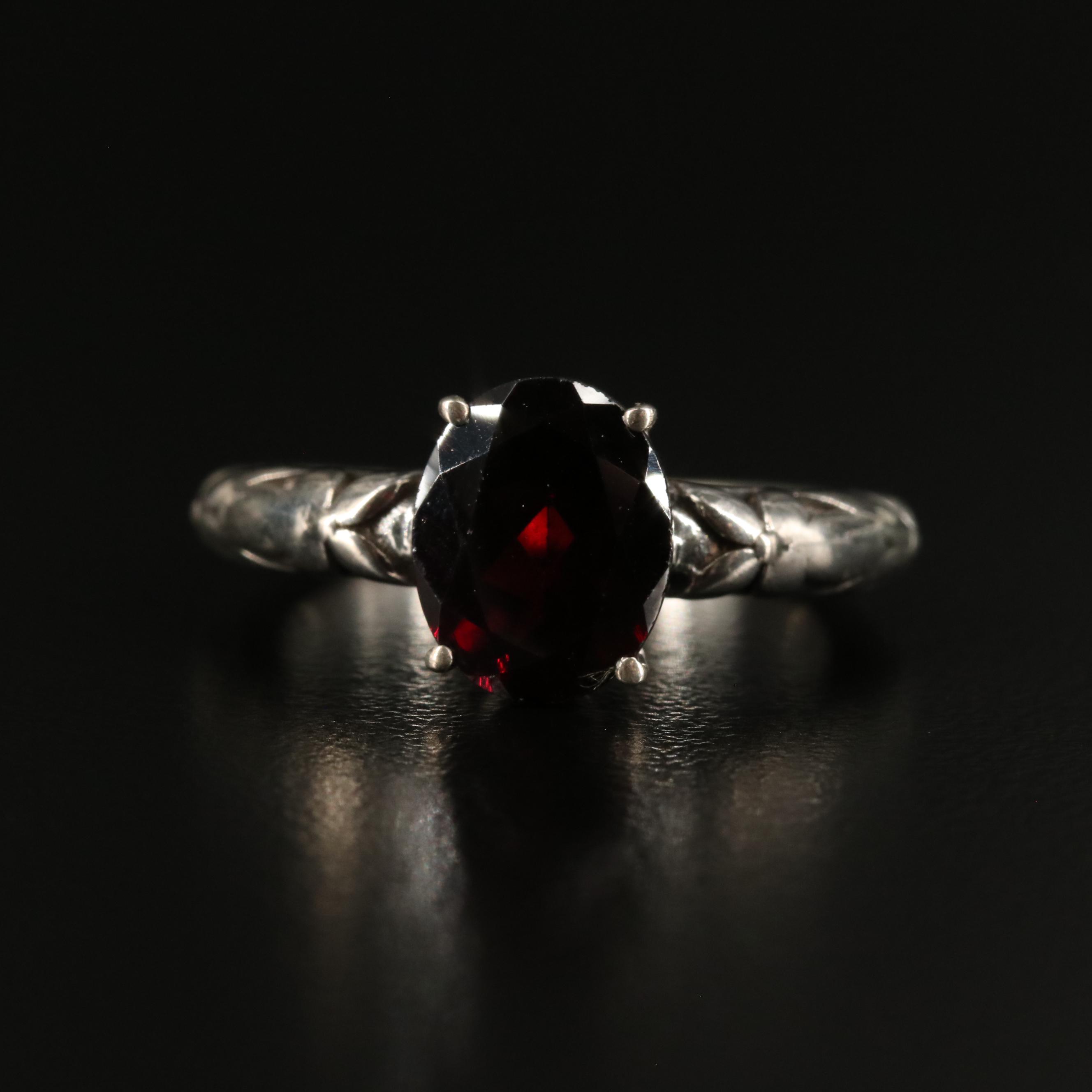 Sterling Garnet Ring