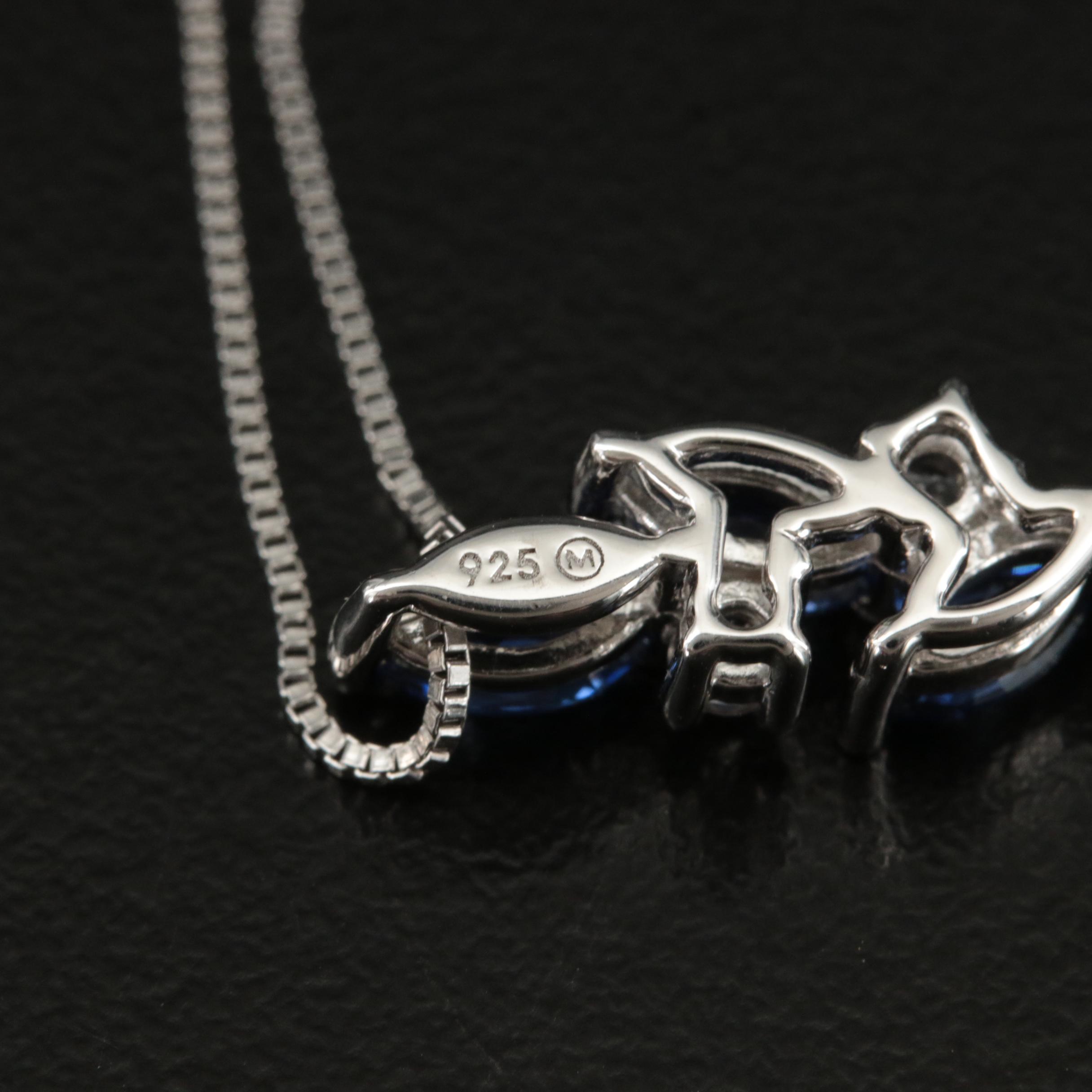 Sterling Sapphire Necklace