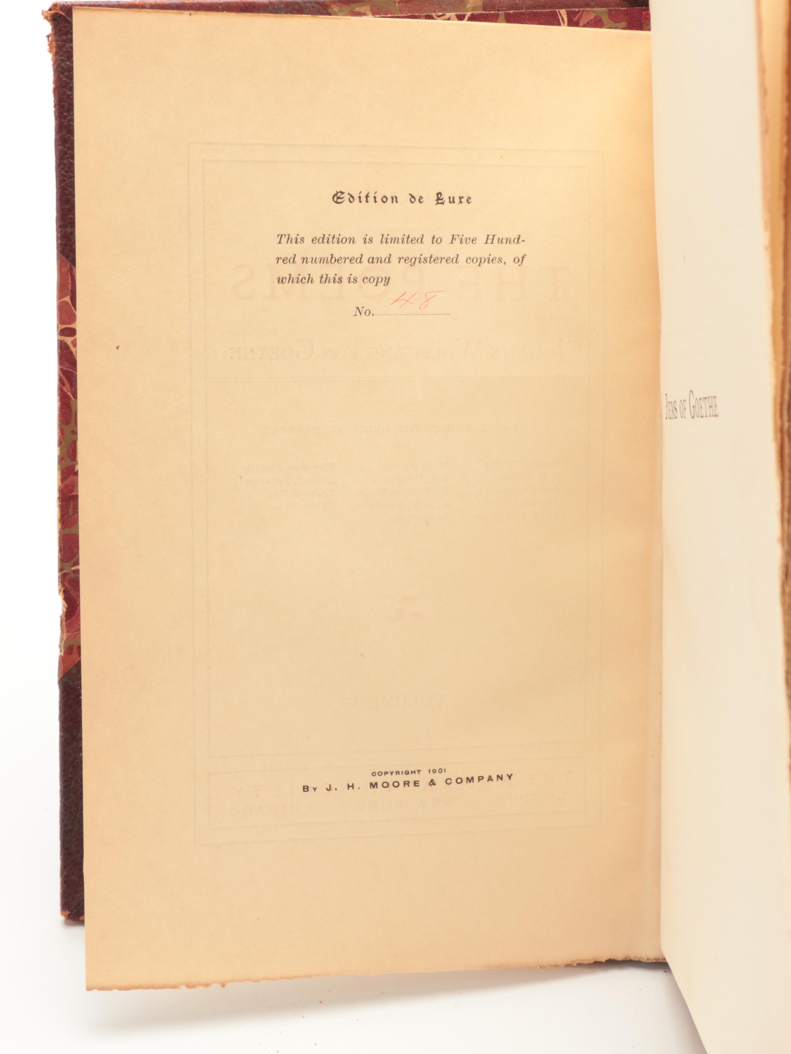 Limited Edition "The Works of Johann Wolfgang von Goethe" Ten-Volume Set