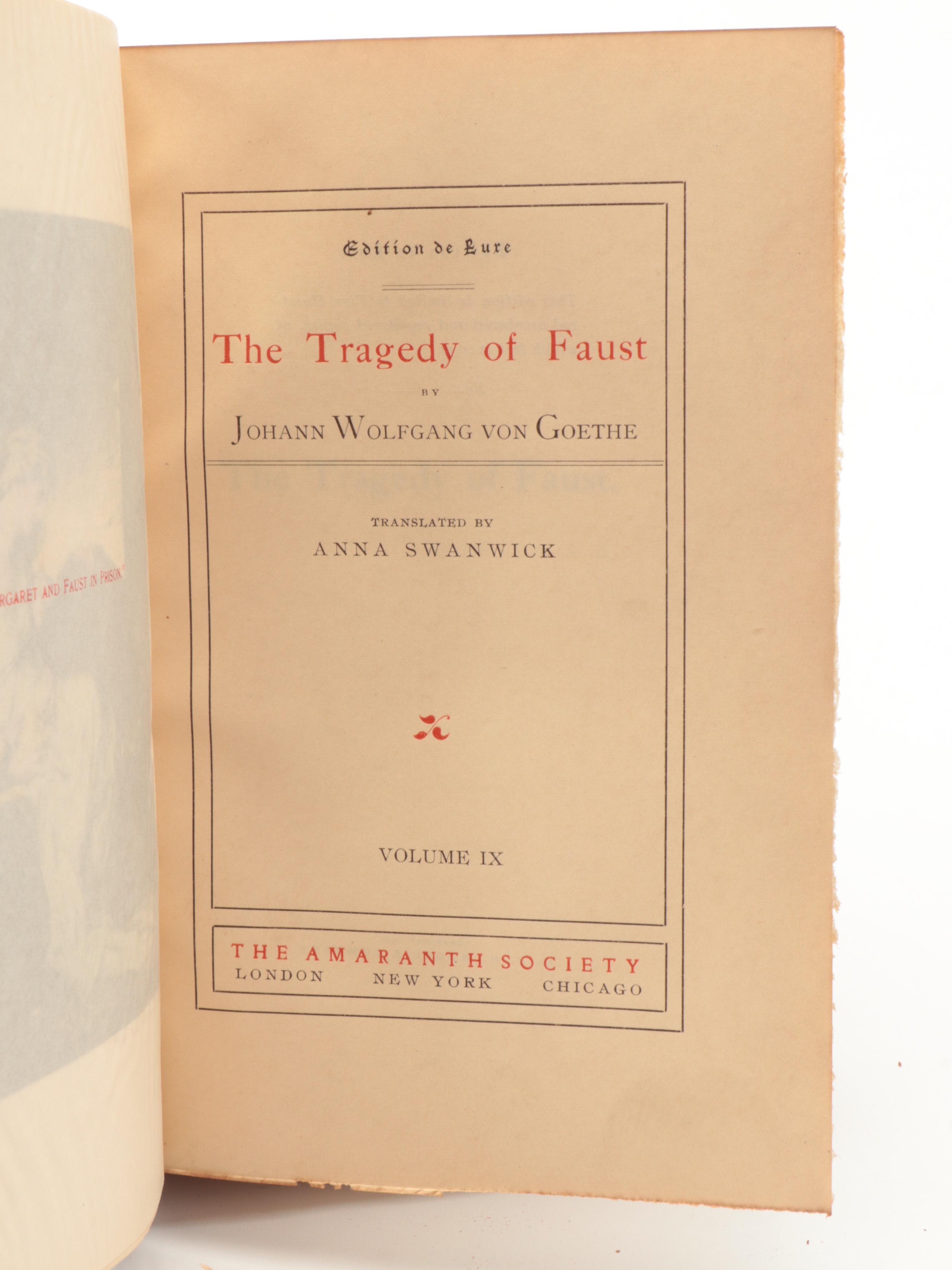 Limited Edition "The Works of Johann Wolfgang von Goethe" Ten-Volume Set