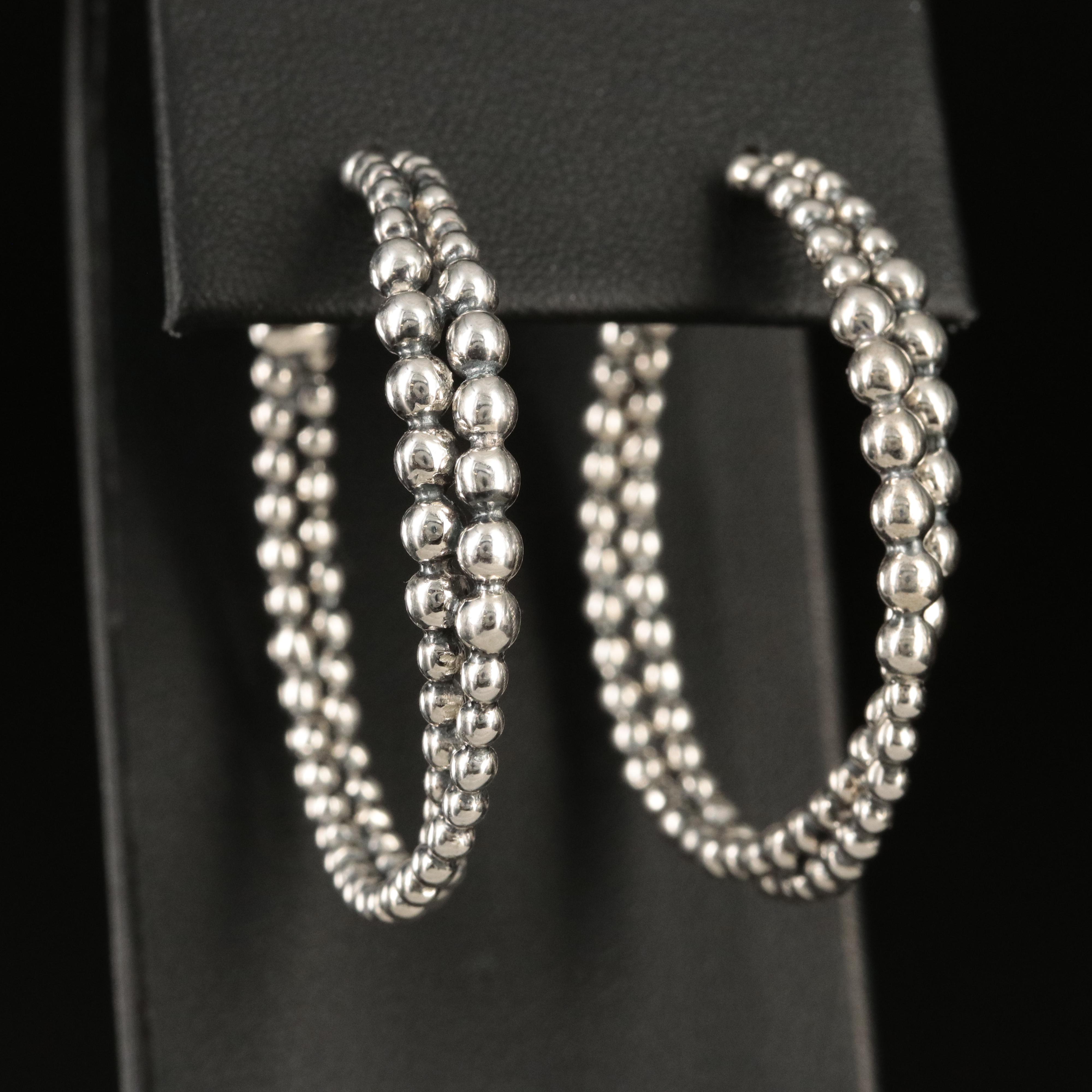 Michael Dawkins Sterling Hoop Earrings with 14K Accents