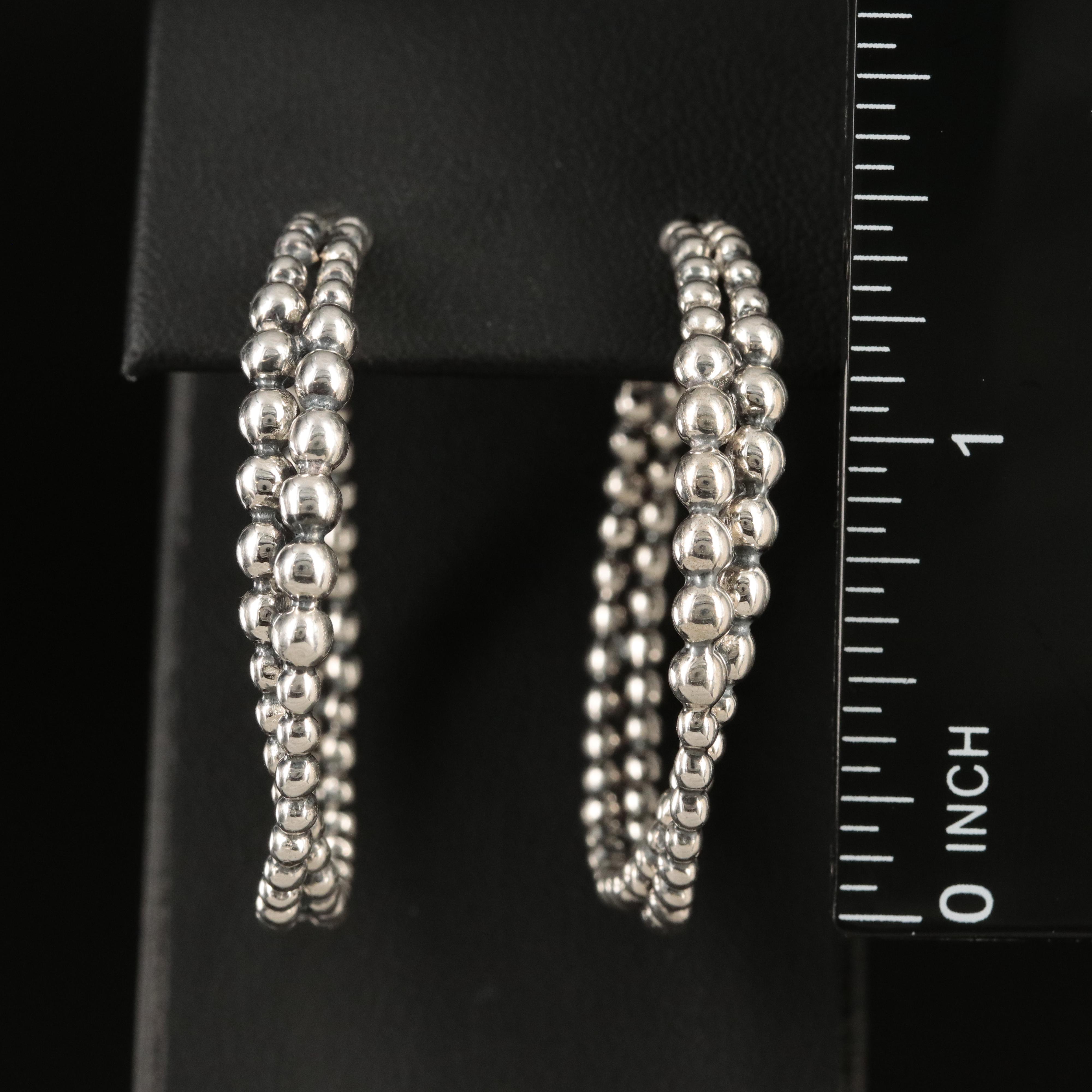 Michael Dawkins Sterling Hoop Earrings with 14K Accents