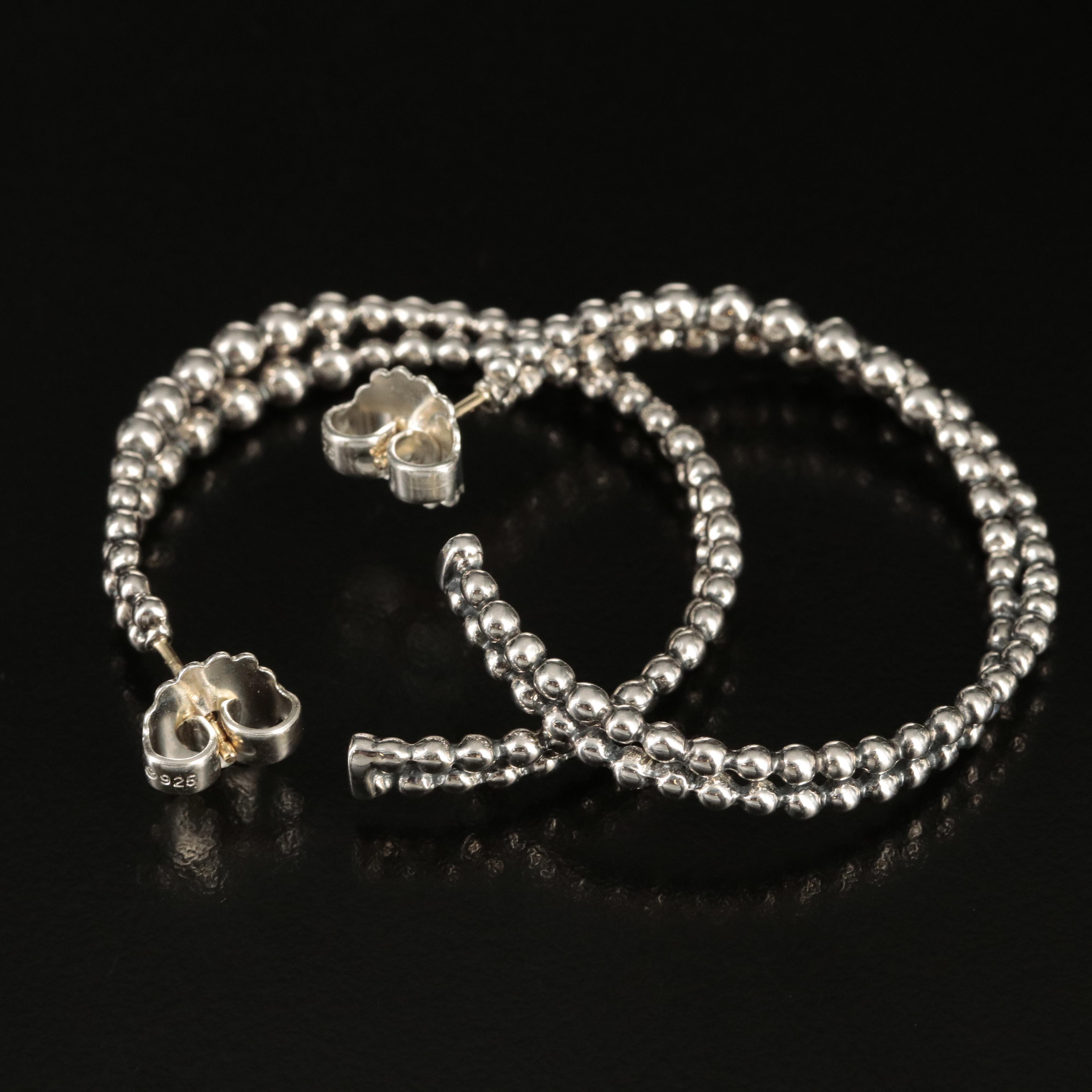 Michael Dawkins Sterling Hoop Earrings with 14K Accents