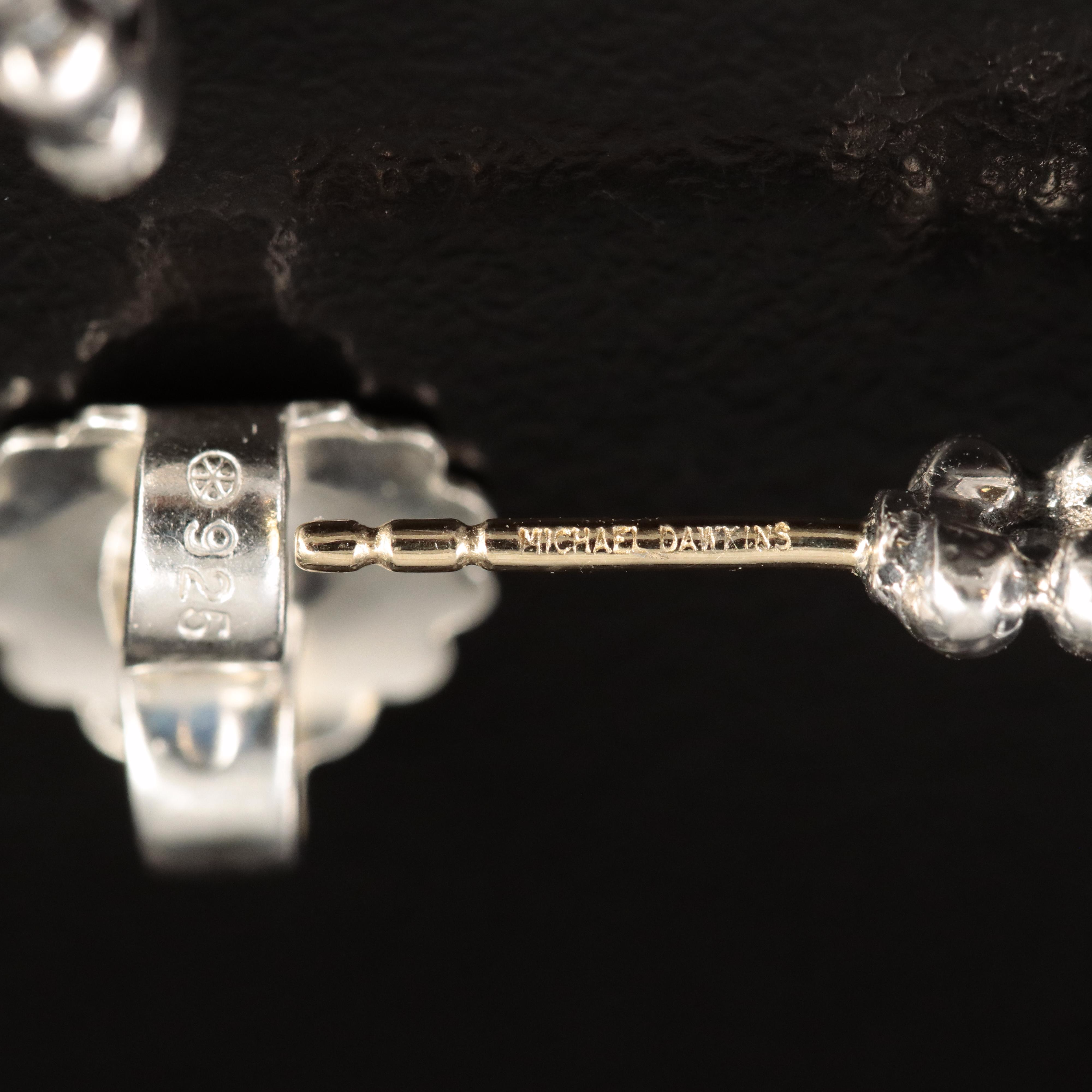 Michael Dawkins Sterling Hoop Earrings with 14K Accents