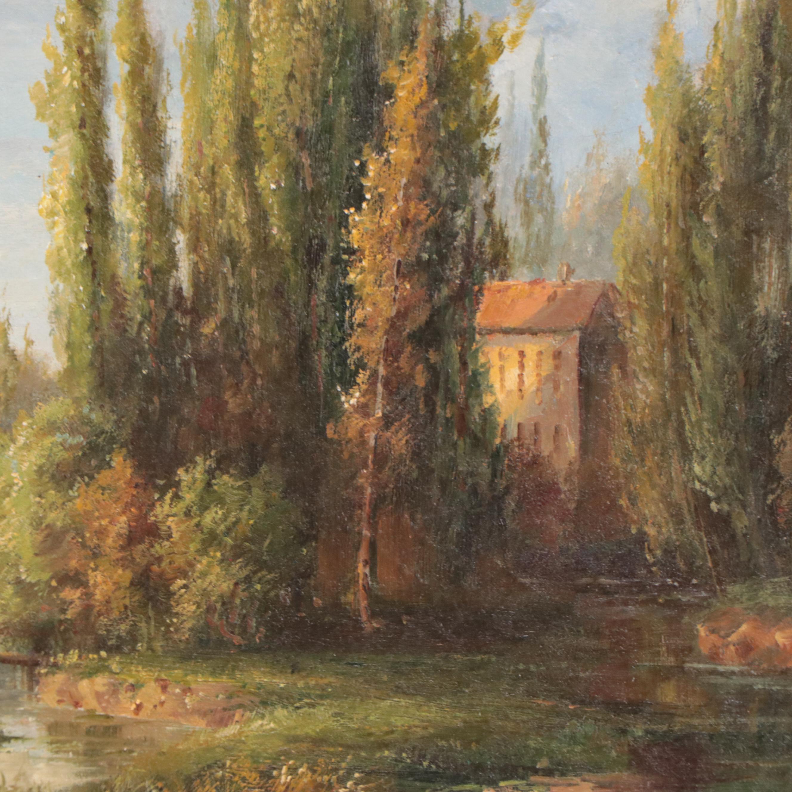 Oil Painting of Town Landscape