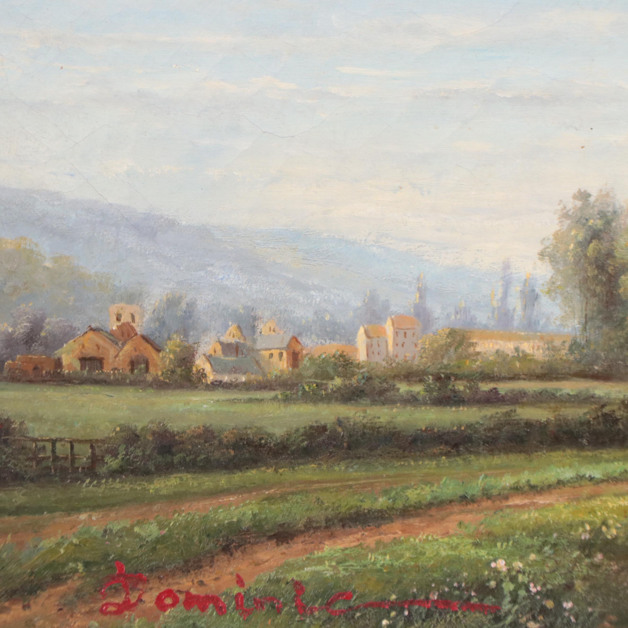 Oil Painting of Town Landscape